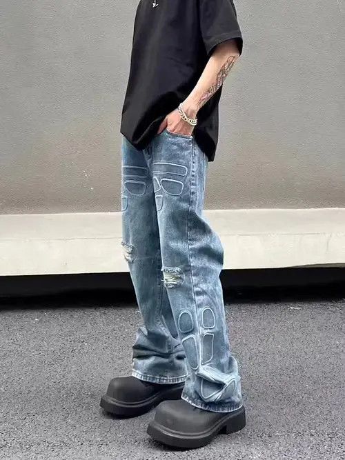 Japanese Brand × Jean High street washed distressed armor ripped jeans Size US 32 / EU 48 - 2 Thumbnail