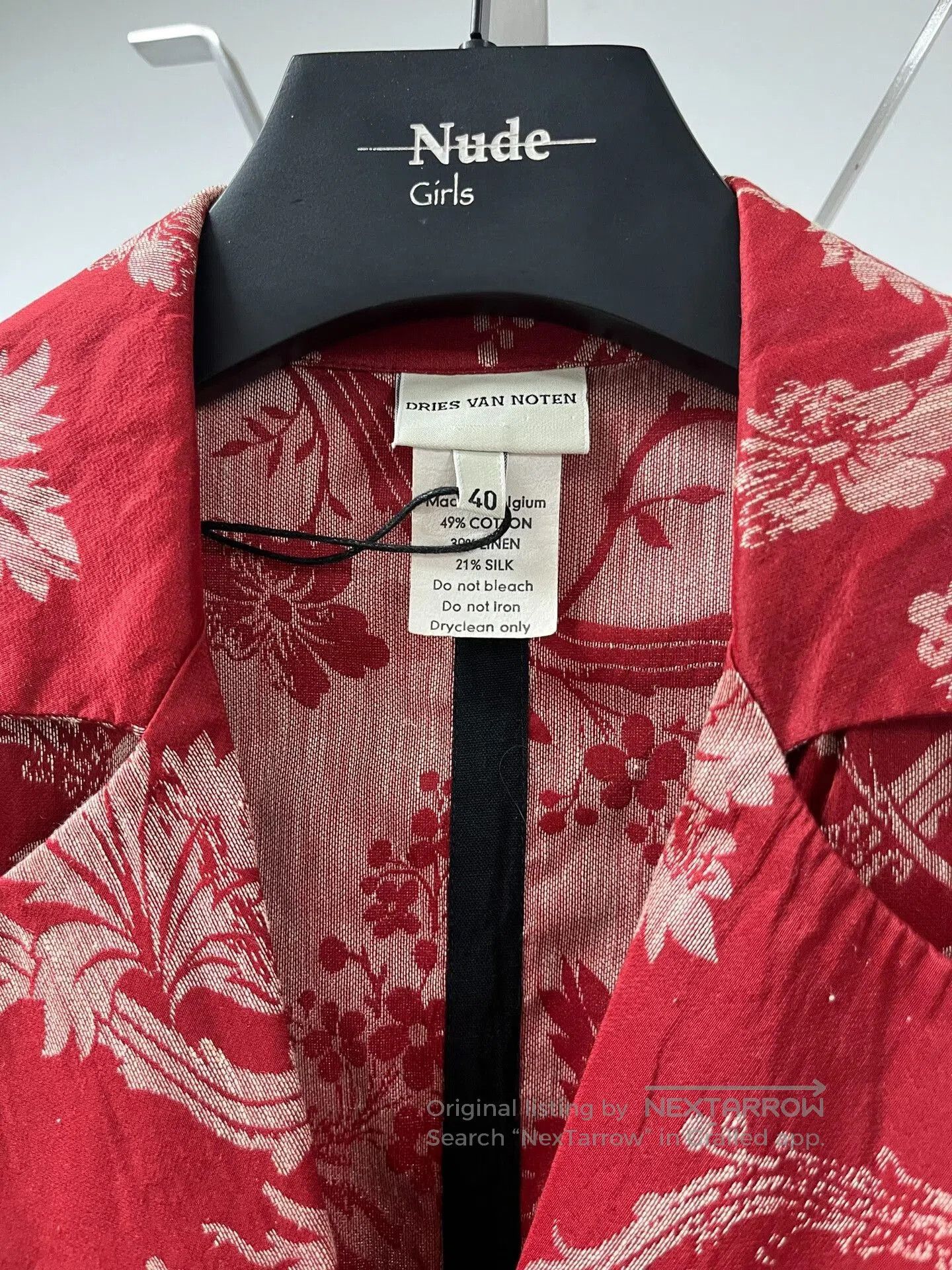 Dries Van Noten red floral silk-blend blazer by dries van noten. Size M / US 6-8 / IT 42-44 - 2 Thumbnail