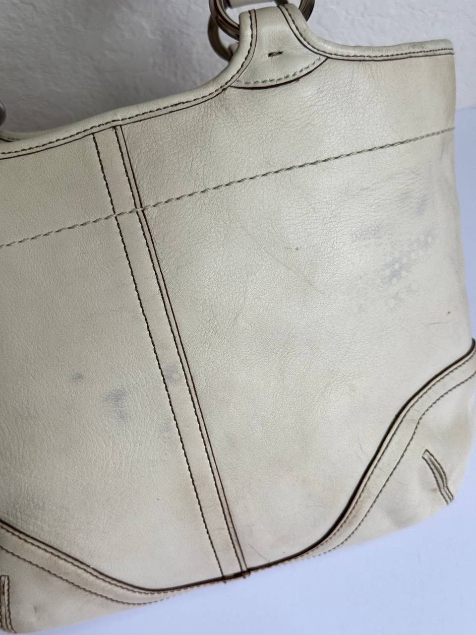 Coach Coach Y2K SoHo Buckle Flap White/Cream Leather Tote Size ONE SIZE - 7 Thumbnail