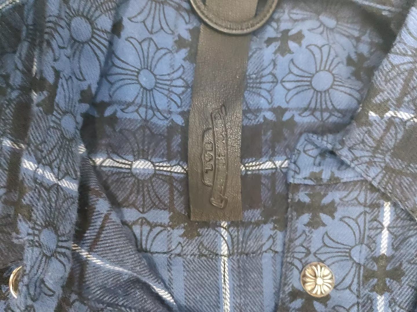 Chrome Hearts Chrome Hearts LOOSE END Blue Monogram Cross Flannel Shirt Size US M / EU 48-50 / 2 - 3 Thumbnail
