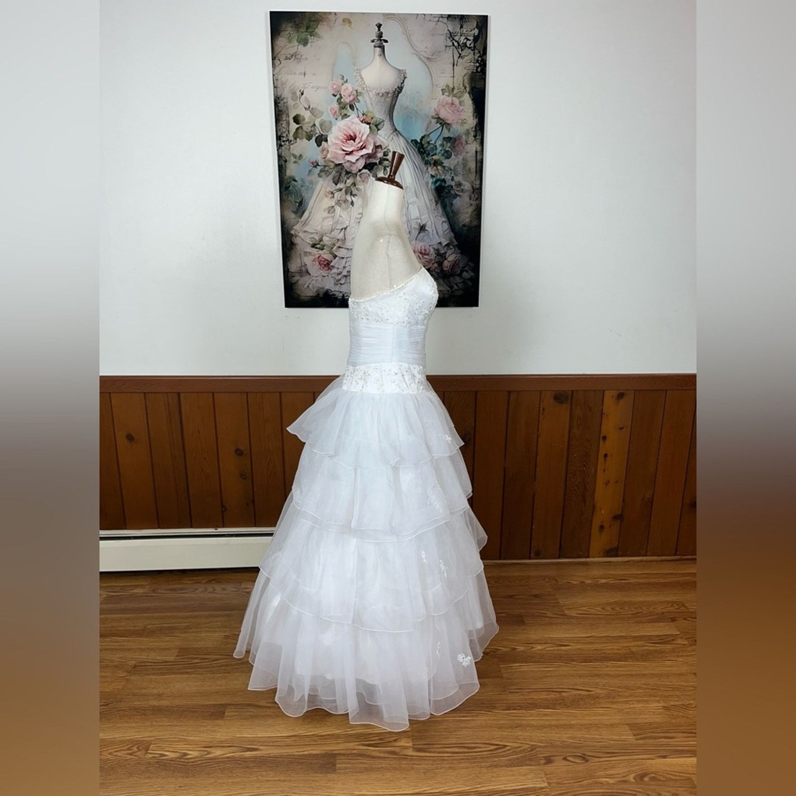 Gorgeous Vintage Y2K Demetrios Organza Tier Wedding Gown!