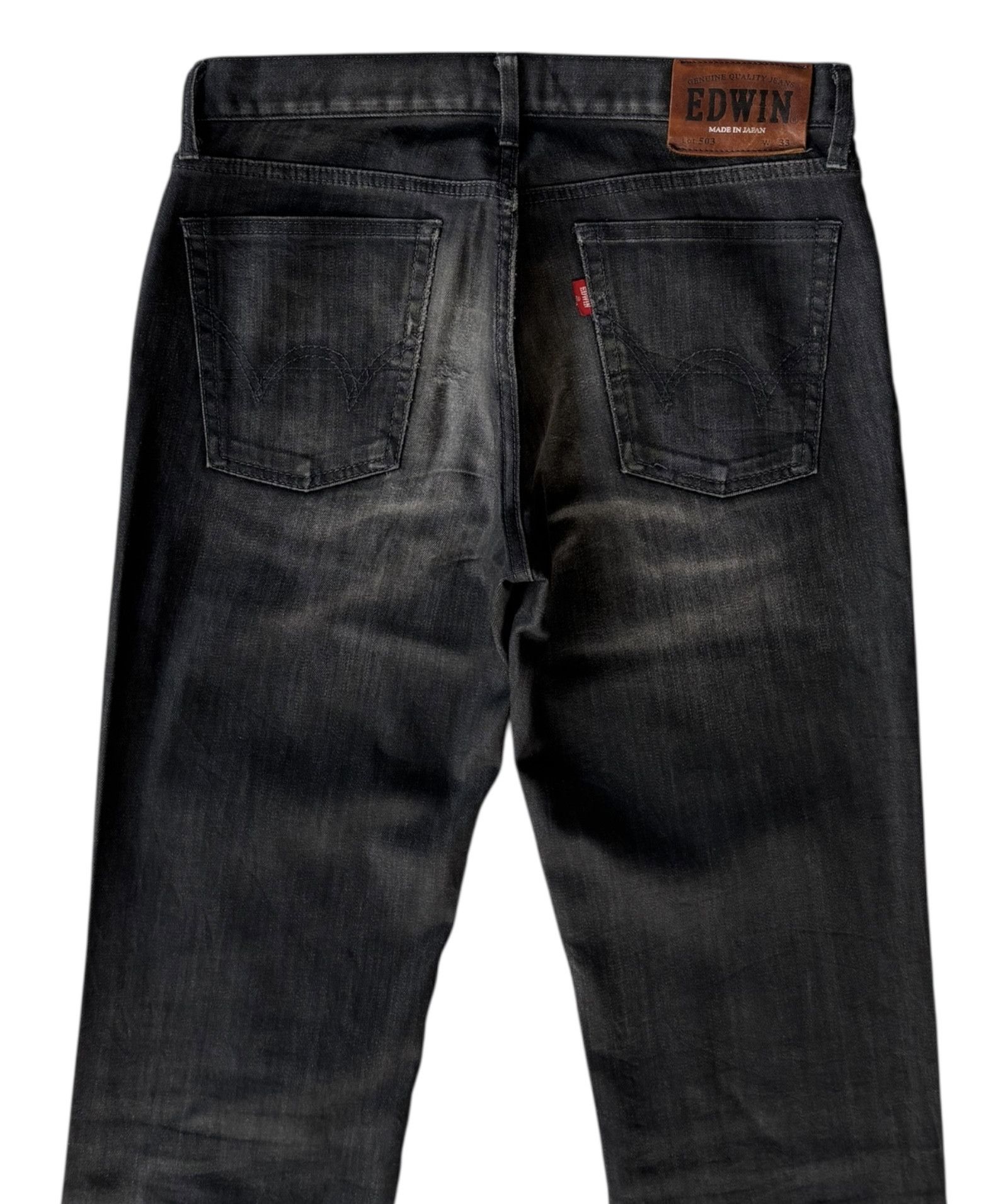 14th Addiction × If Six Was Nine × Le Grande Bleu (L.G.B.) Edwin 503 Black Waxed Made In Japan Denim Jean Size US 33 - 10 Thumbnail