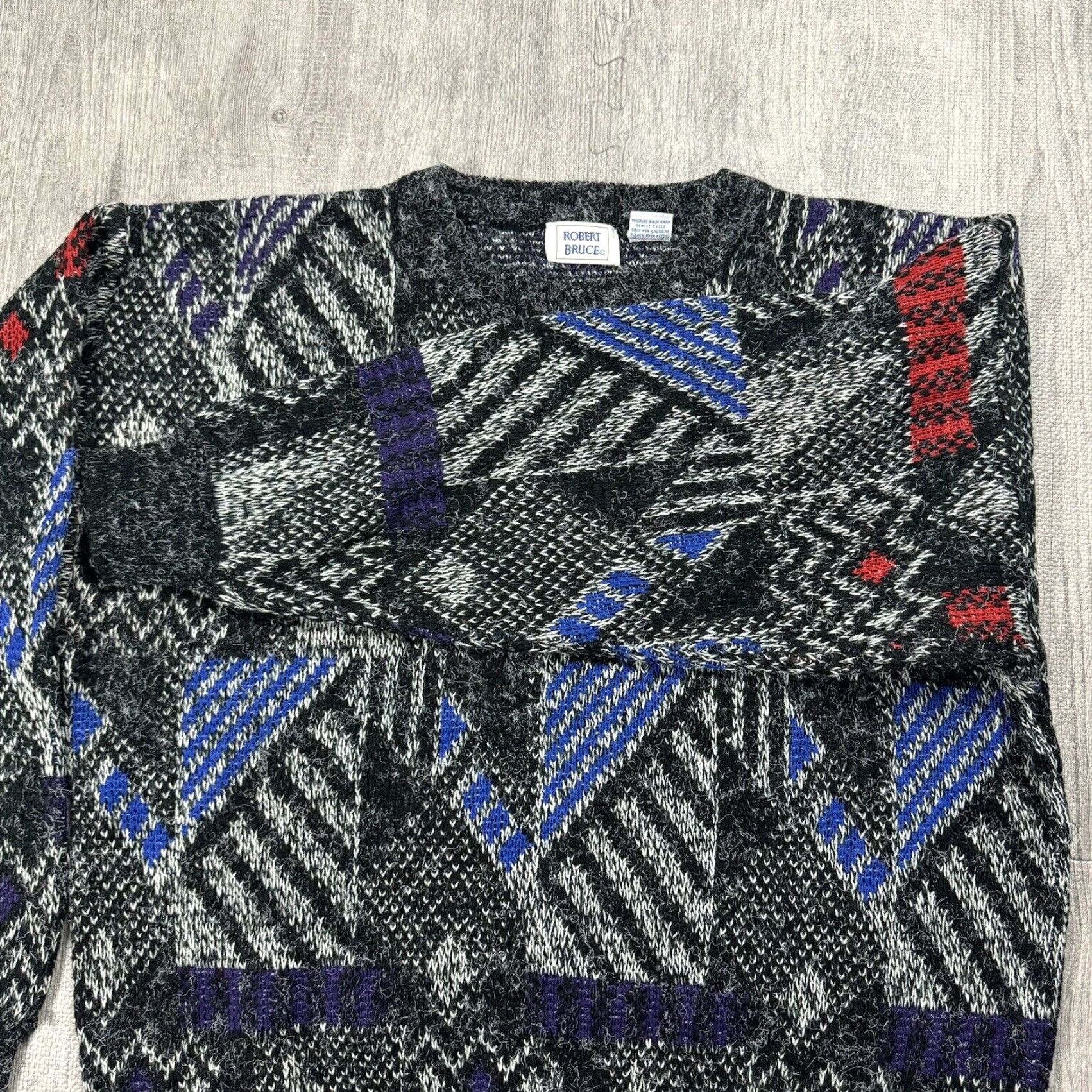 Etro VTG Robert Bruce Pullover Knit Sweater Mens Large Multicolor Fuzzy Geometric 90s Classic Knit Shirt? Size US L / EU 52-54 / 3 - 3 Thumbnail