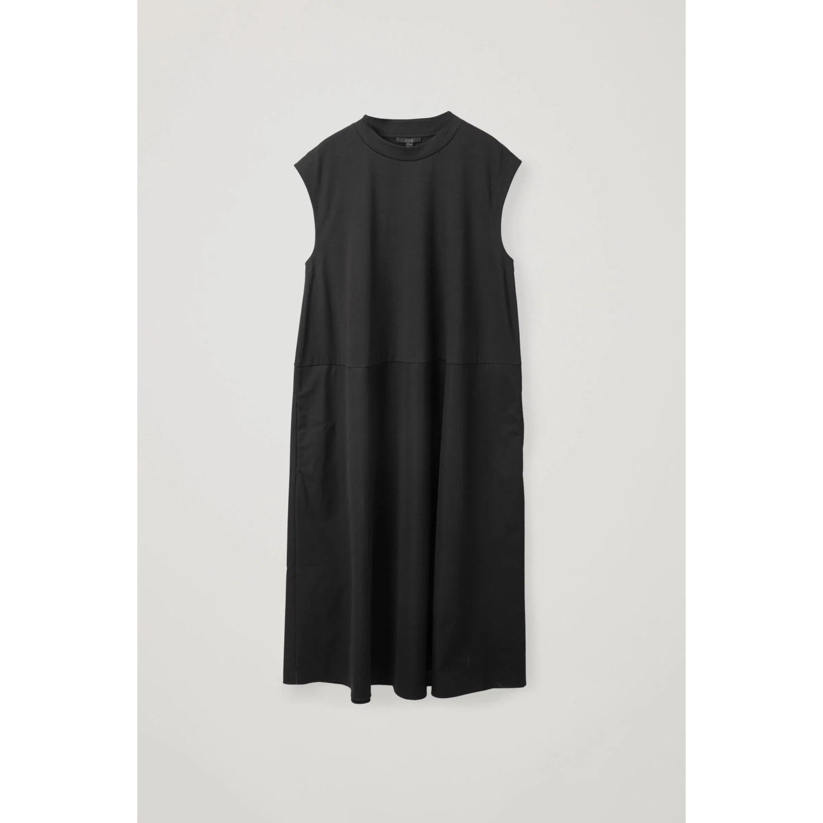 Cos COS Black Sleeveless Woven-Panel Midi Dress S Minimalist Size S / US 4 / IT 40 - 4 Thumbnail