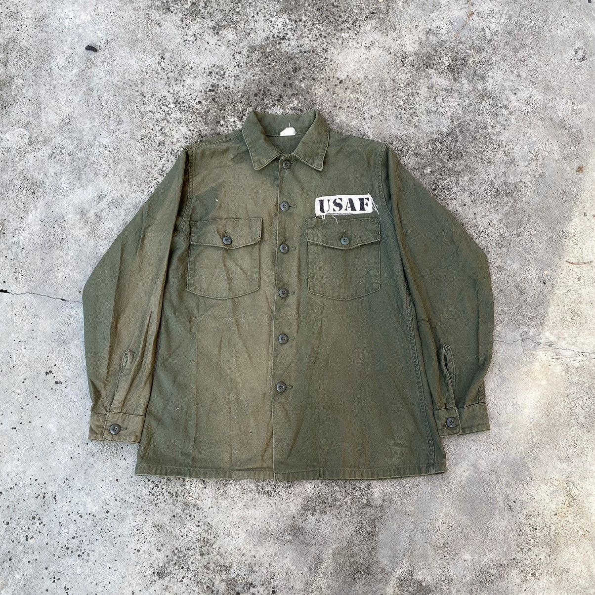 Vintage Sateen OG 107 Air Force Big Logo Button Up Size US M / EU 48-50 / 2 - 2 Thumbnail