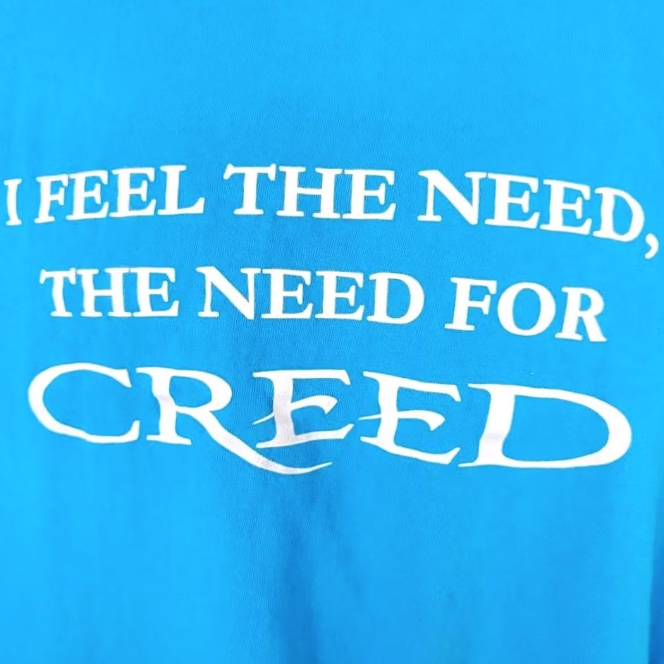 Gildan Creed T Shirt Mens 2XL Blue I Feel The Need For Creed Gildan Band Shirt Short Sleeve Crew Neck Cotton Short Sleeve Mens Blue 2XL Size US XXL / EU 58 / 5 - 3 Thumbnail