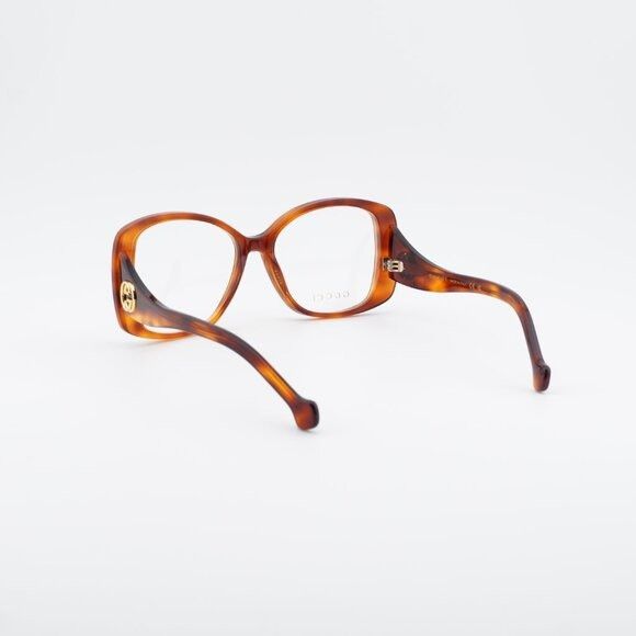 Gucci Gucci GG1236O 002 Eyeglasses Havana 55mm Square Frame Size ONE SIZE - 4 Thumbnail