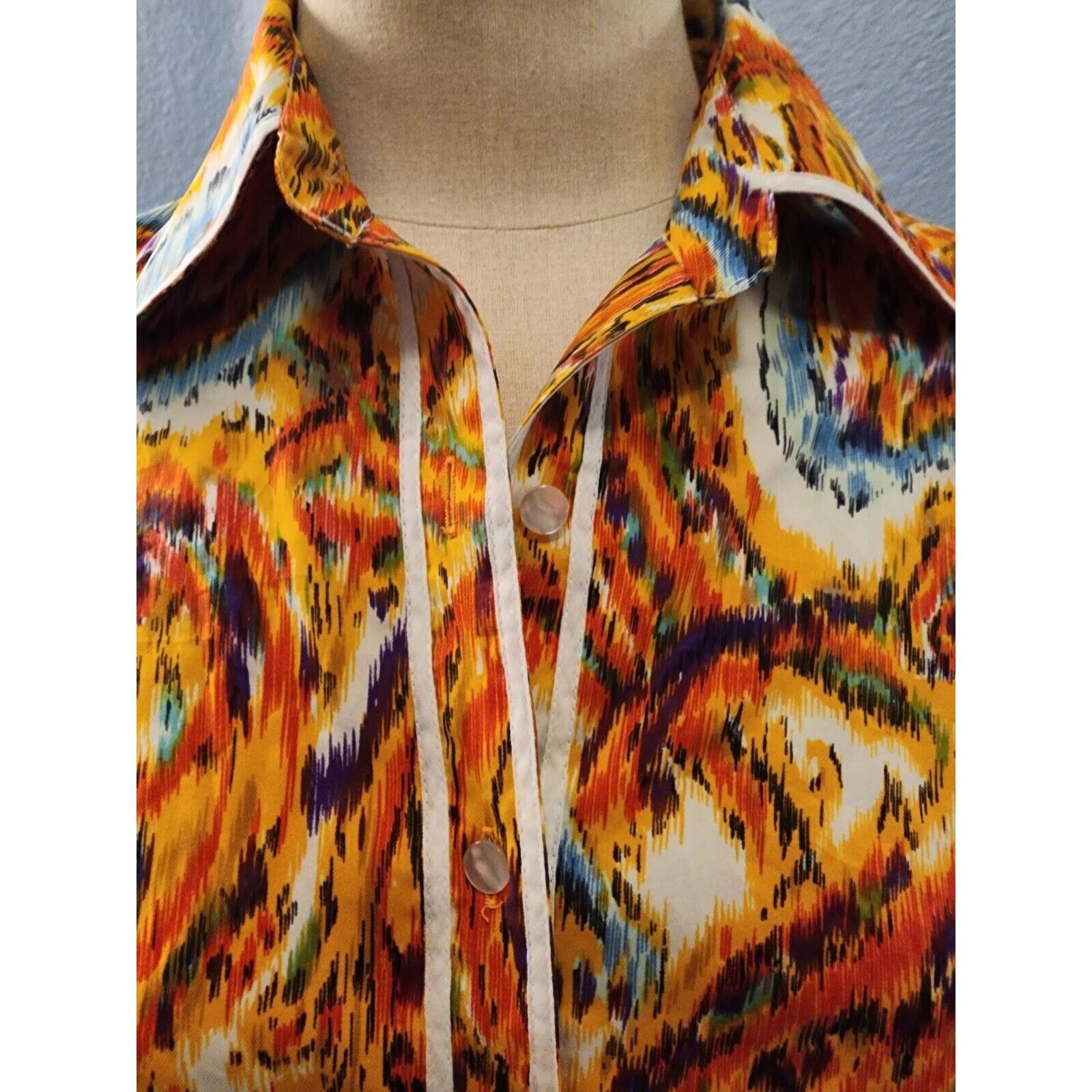 Other Vtg 70s Blouse King James California Novelty Rare Sz 18 Size L / US 10 / IT 46 - 2 Thumbnail