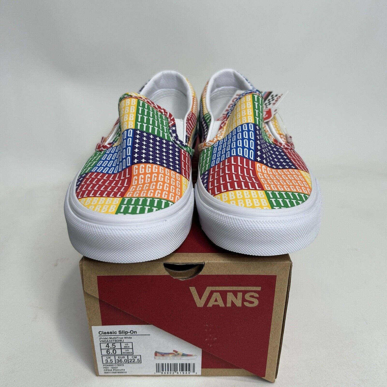 Vans Vans Classic Slip-On “Pride/Multi True White” 2024 Size US 6 / IT 36 - 2 Thumbnail