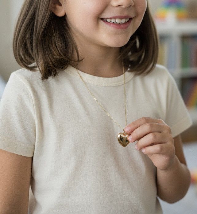 J.Crew Crewcuts Gold Tone Heart Locket Necklace for Girls Size ONE SIZE - 1 Thumbnail