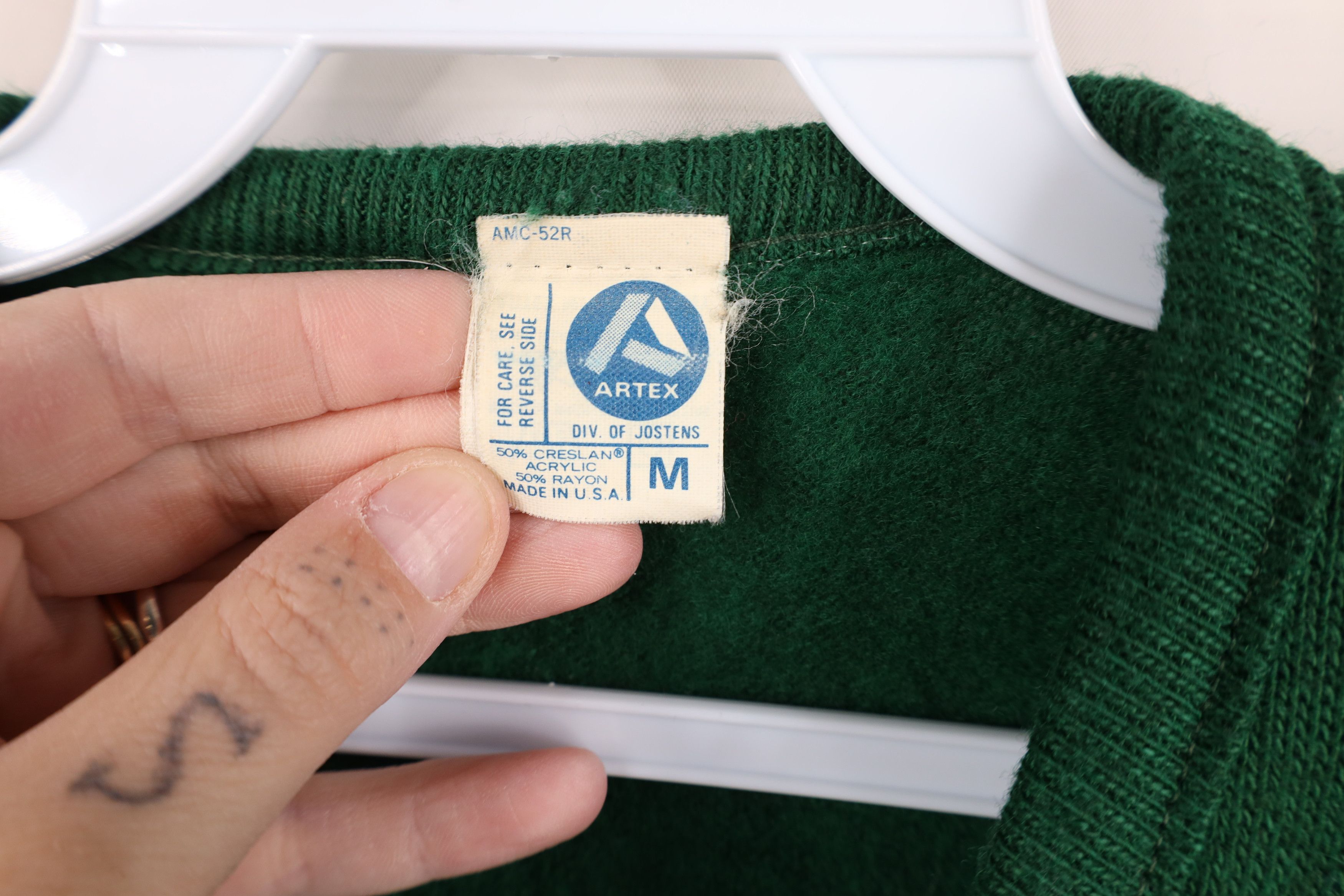 Vintage Vintage 70s Streetwear Mustang V-Neck Sweater Green USA Size M / US 6-8 / IT 42-44 - 6 Thumbnail