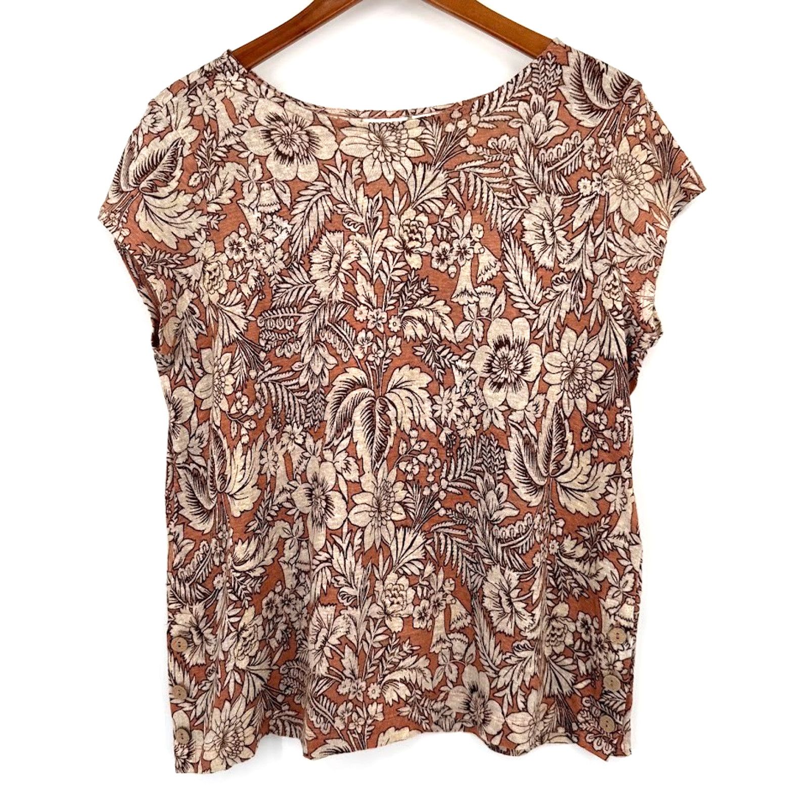 Rachel Zoe Rachel Zoe Linen Blouse Medium Floral Lightweight Boho Top Size M / US 6-8 / IT 42-44 - 1 Thumbnail