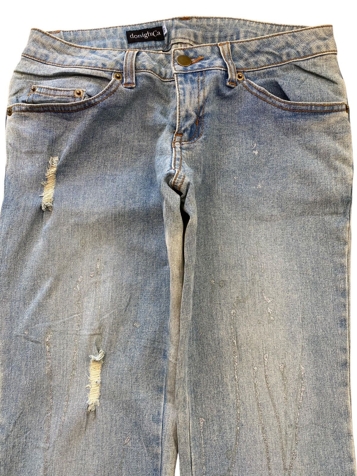 Japanese Brand Roux Di Peree Distressed Shimmer Style Flare Jeans Size 28" / US 6 / IT 42 - 2 Thumbnail