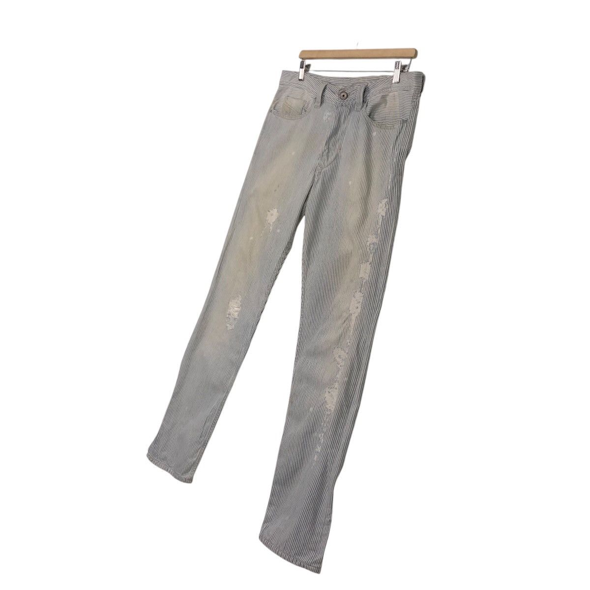Diesel Black Gold Diesel Black Gold Vintage-Worn Railroad Stripe Denim Size 34" / US 12 / IT 48 - 3 Thumbnail