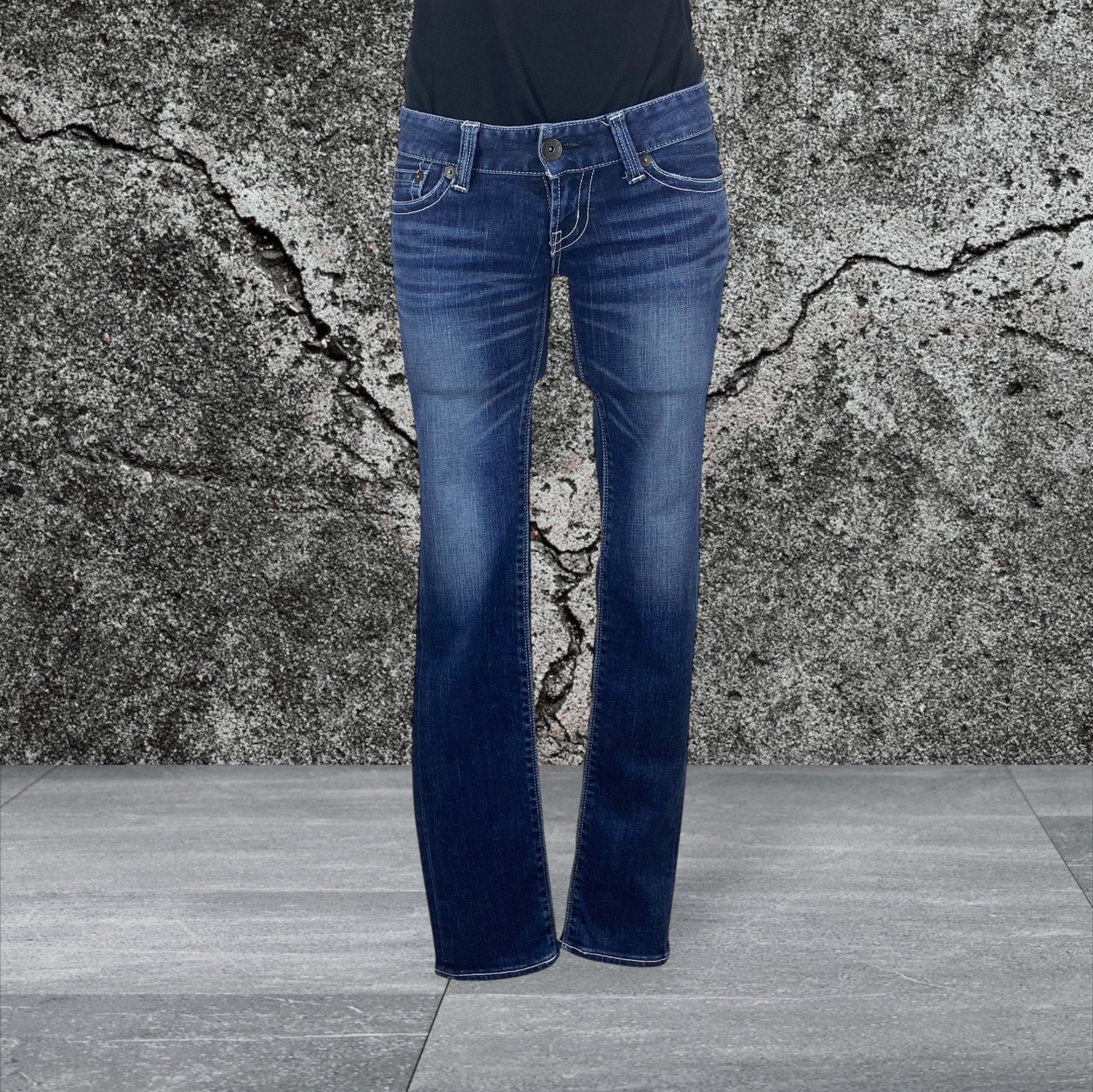 Japanese Brand Y2K Skinny Jeans Low Rise Jeans Size 23" - 2 Thumbnail