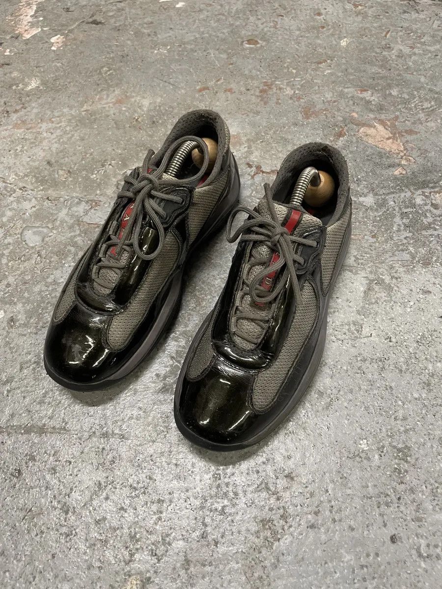 Prada Prada Americas Cup Dark Satin Olive Shoes Size US 6.5 / IT 36.5 - 7 Thumbnail