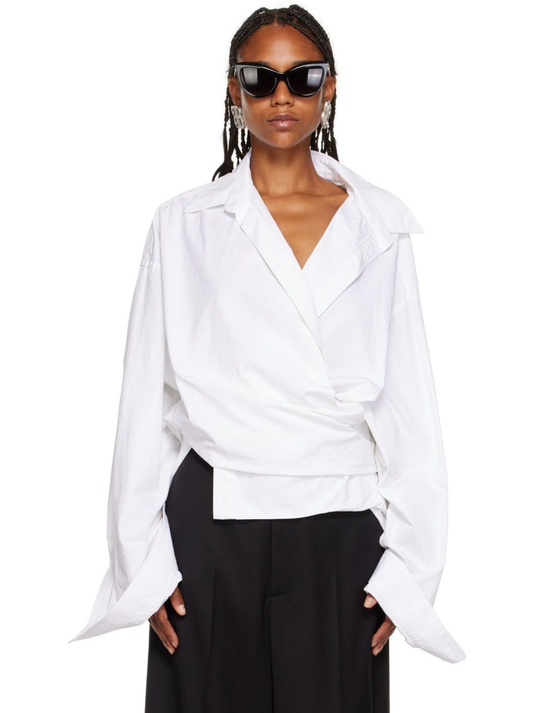 o1y0625 Solid Color Shirt in White