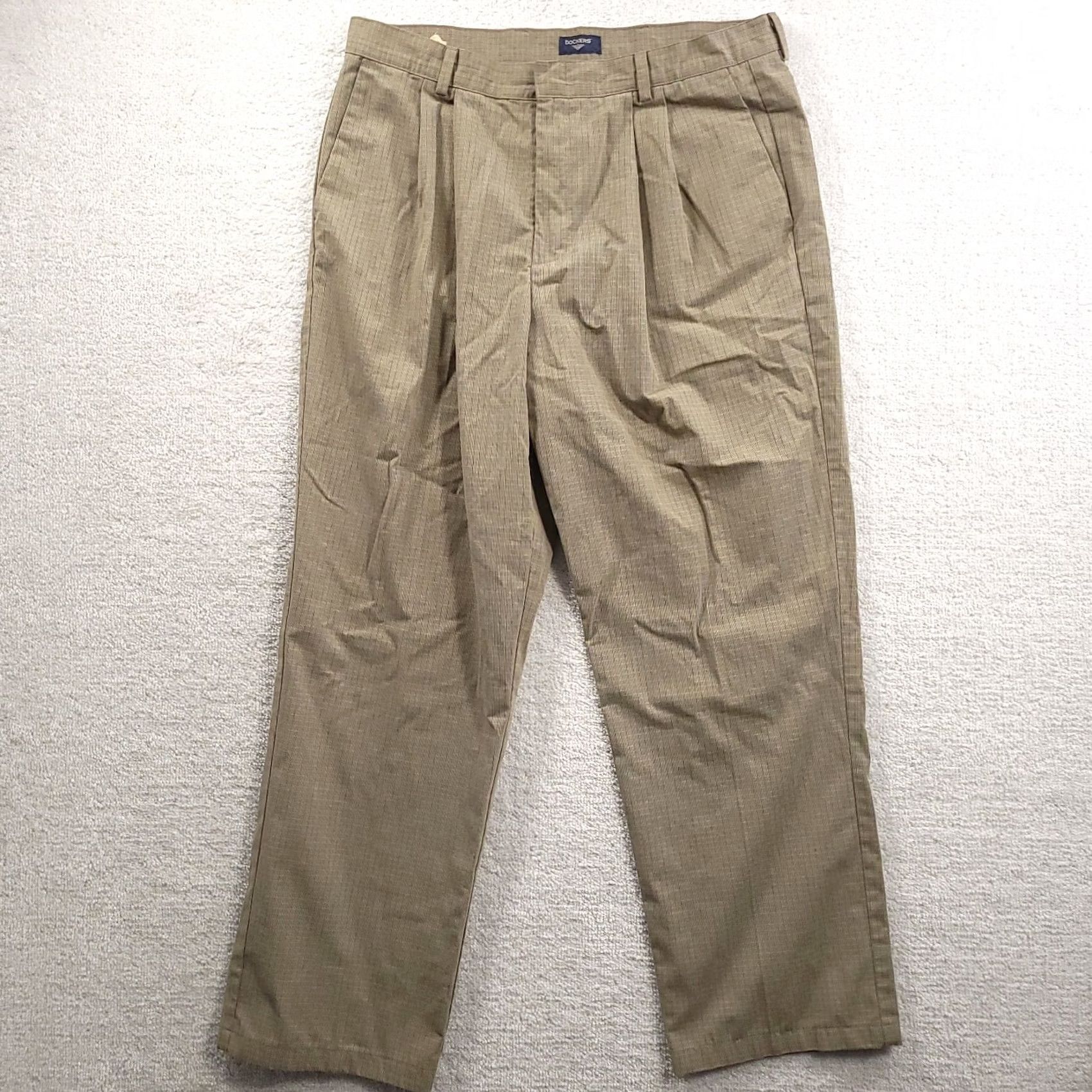 Dockers VINTAGE Dockers Pleated Casual Pants Men’s 38x34 Beige 36x31 Regular Straight 80s 90s Classic Clothes Mens Size US 38 / EU 54 - 2 Thumbnail