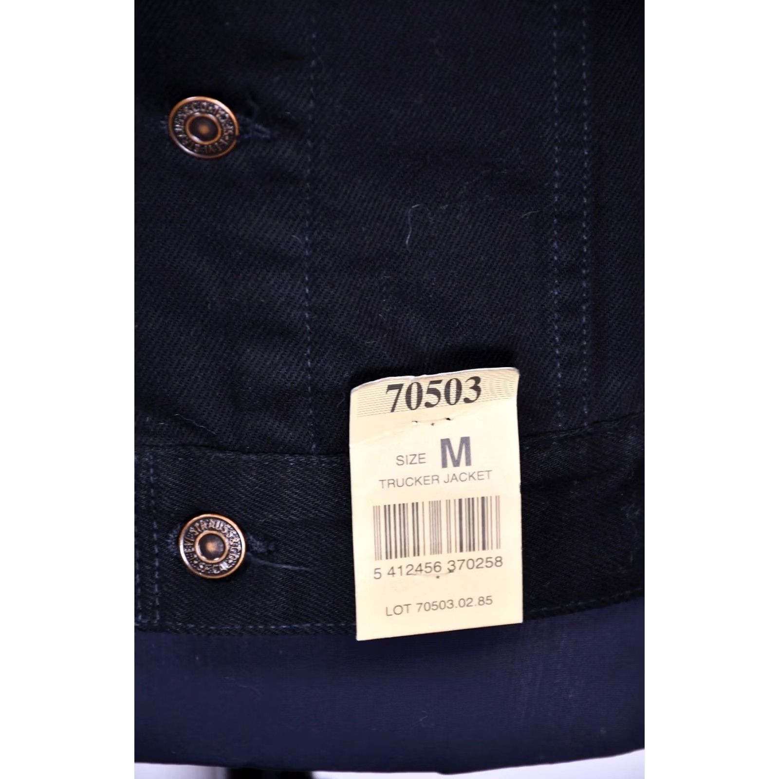Levi's LEVI'S 70503-02 EURO TRACKER JACKET MEN'S M BLACK DENIM TRUCKER Jacket Winter, Fall, Spring Men Size US M / EU 48-50 / 2 - 4 Thumbnail