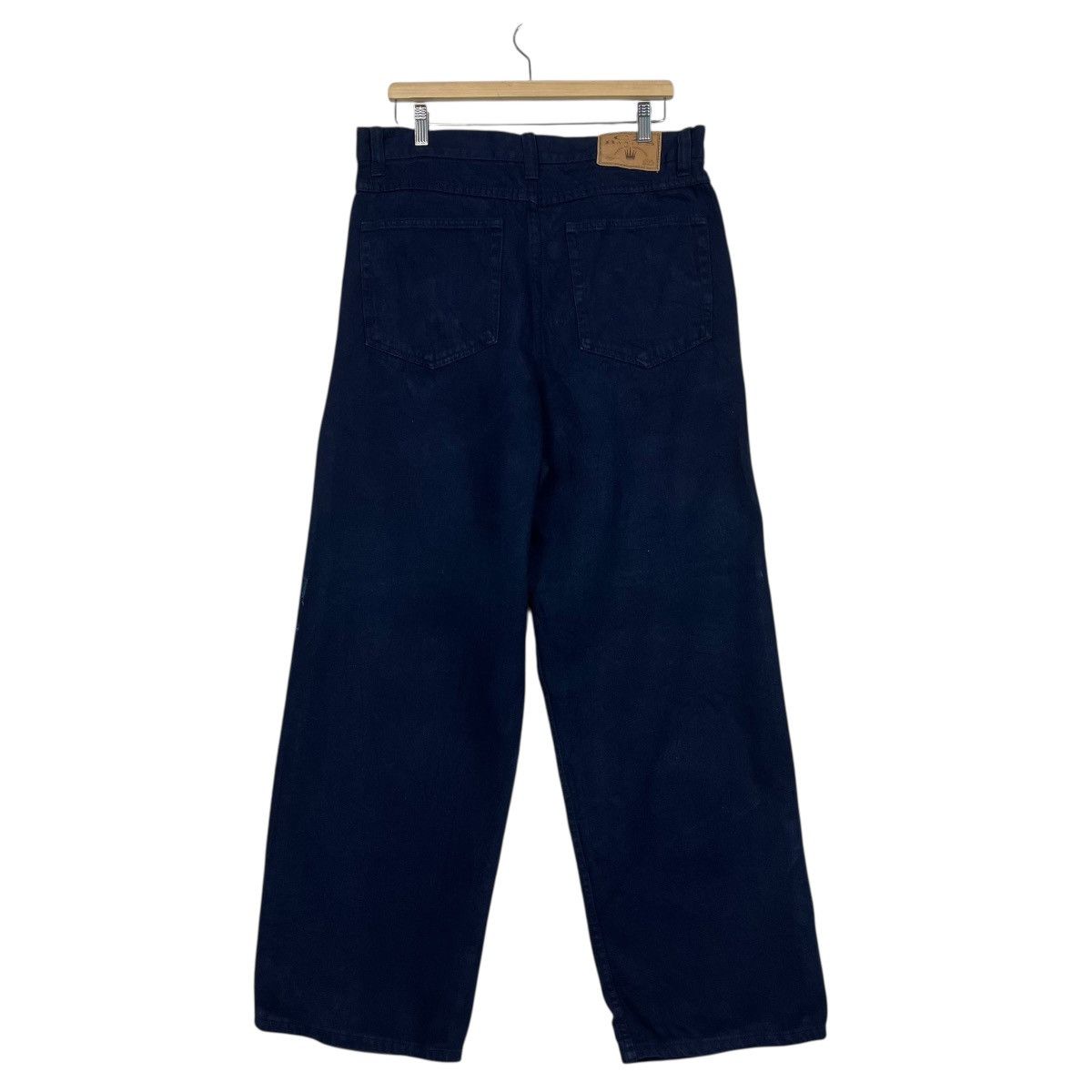 American Apparel Vintage Wideleg Dark Blue Denim Jeans Size US 35 - 7 Thumbnail