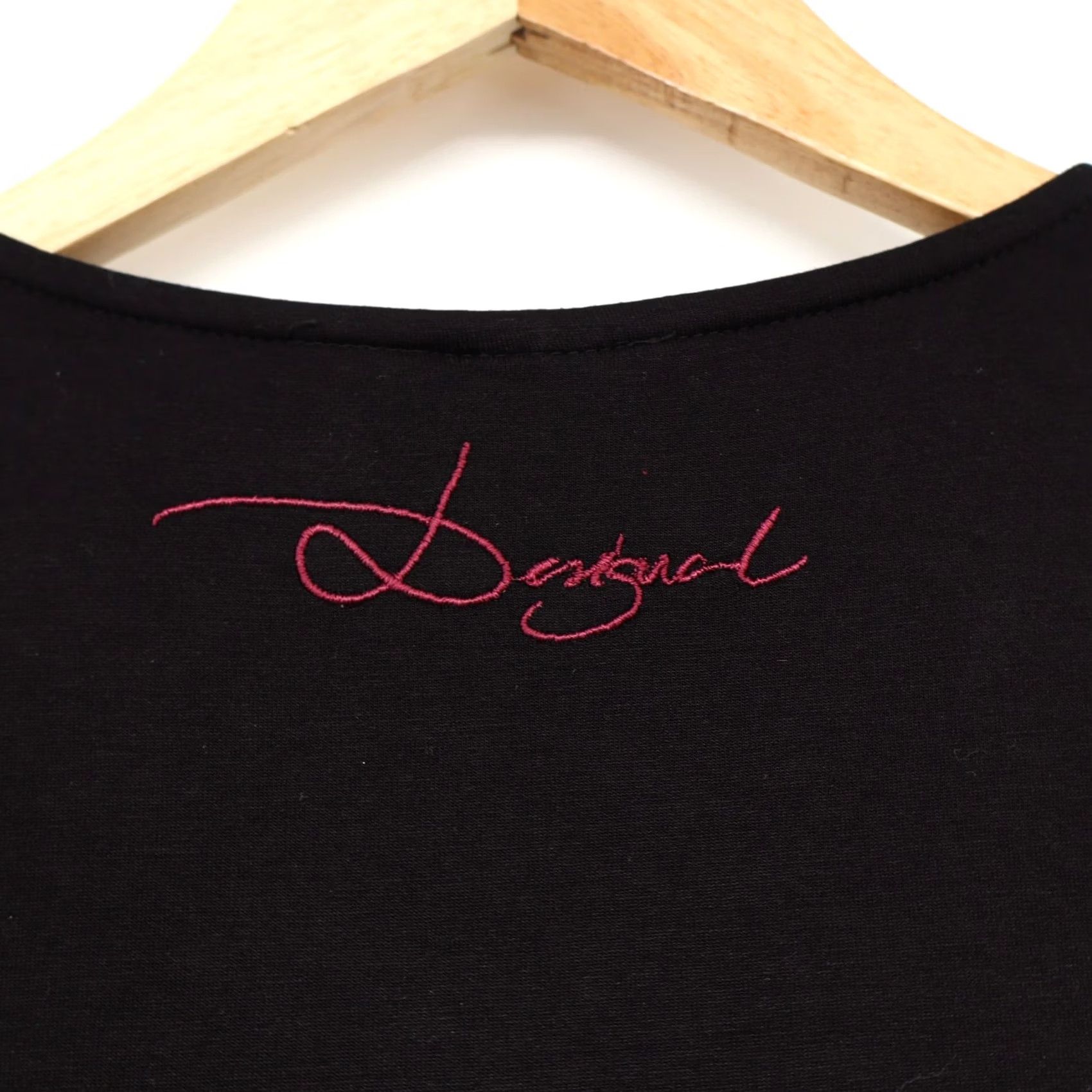 Desigual Desigual Women's V-Neck Long Sleeve Messina Hembrey Collection Black Size L Casual Shirt Dress Sheath Floral Logo Fashion Size L / US 10 / IT 46 - 5 Thumbnail