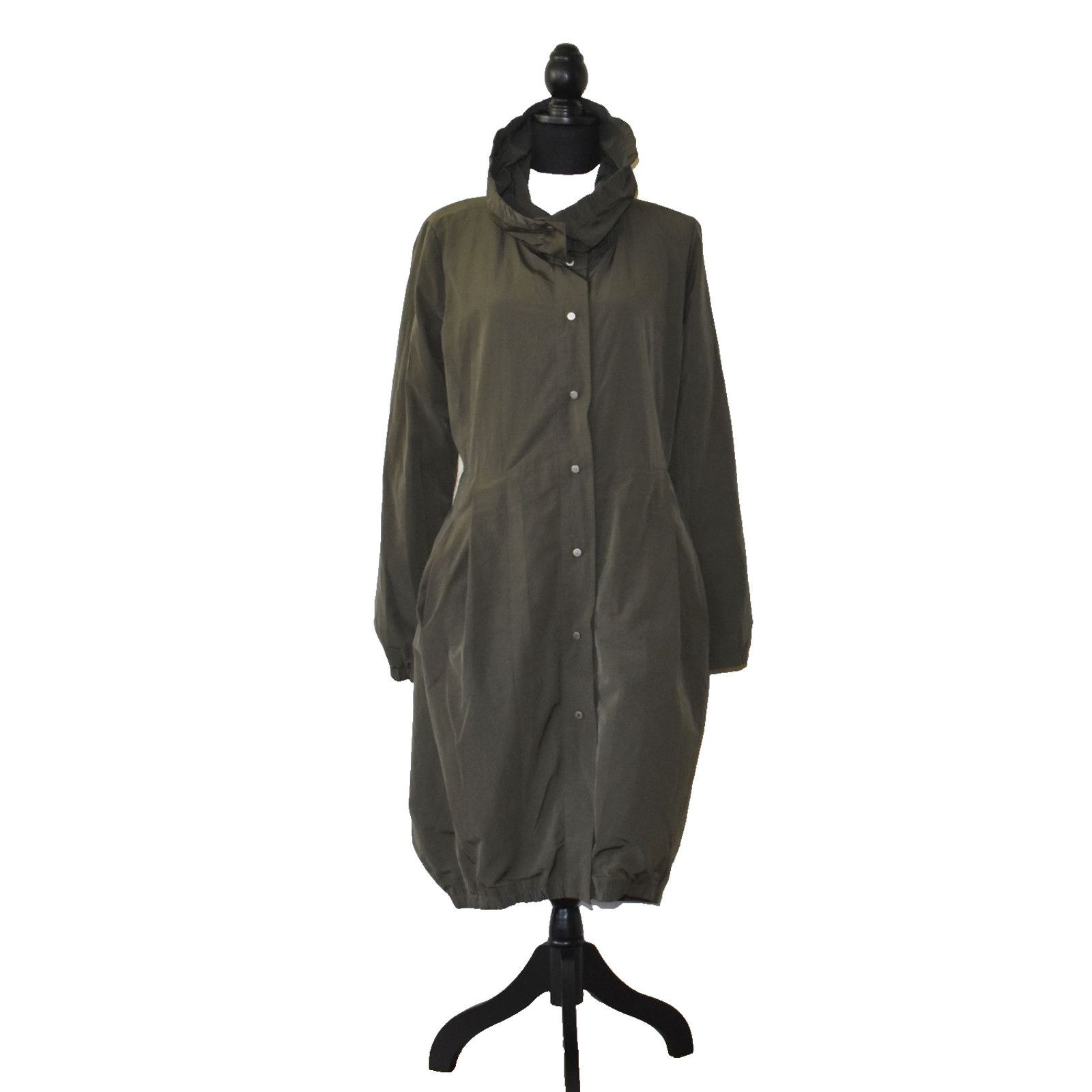 Eileen Fisher EILEEN FISHER Green Nylon Tulip-Like Jacket Coat Size M $289 Size M / US 6-8 / IT 42-44 - 1 Thumbnail