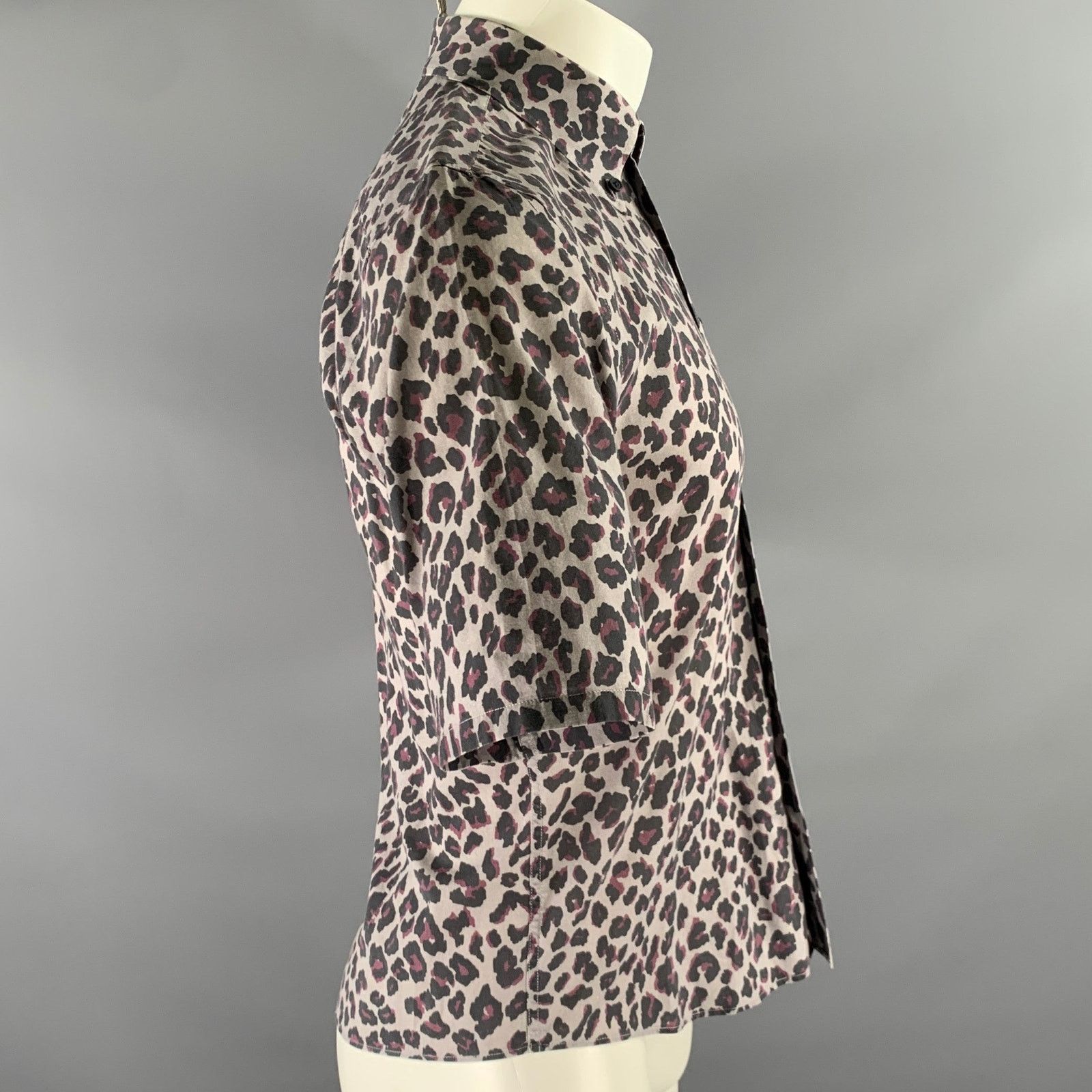 Marc Jacobs MARC JACOBS Grey Black Purple Animal Print Short Sleeve Size US XS / EU 42 / 0 - 3 Thumbnail