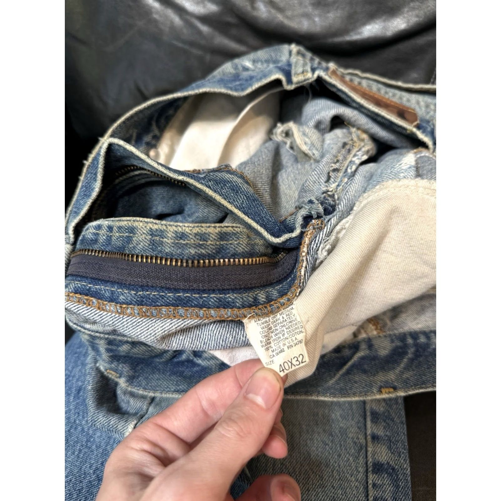 Lee VINTAGE Lee Riders Blue Denim Jeans Shirt? Size US 40 / EU 56 - 6 Thumbnail
