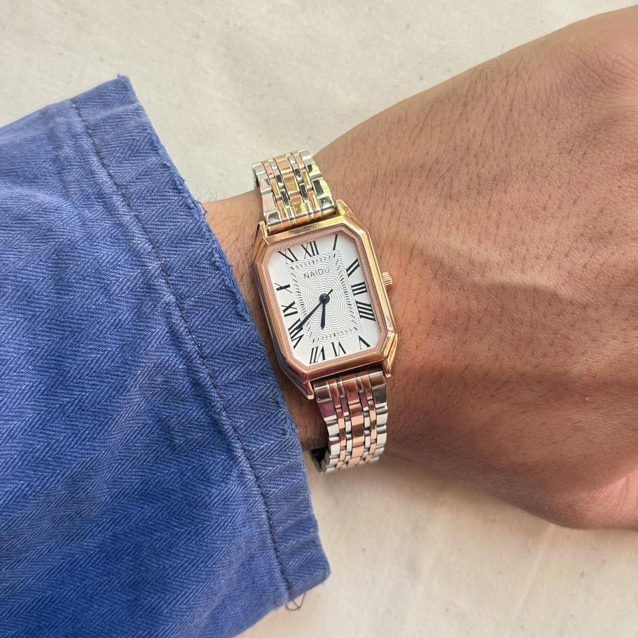 Vintage classy silver rectangle stainless steel quartz luxury watch Size ONE SIZE - 8 Thumbnail