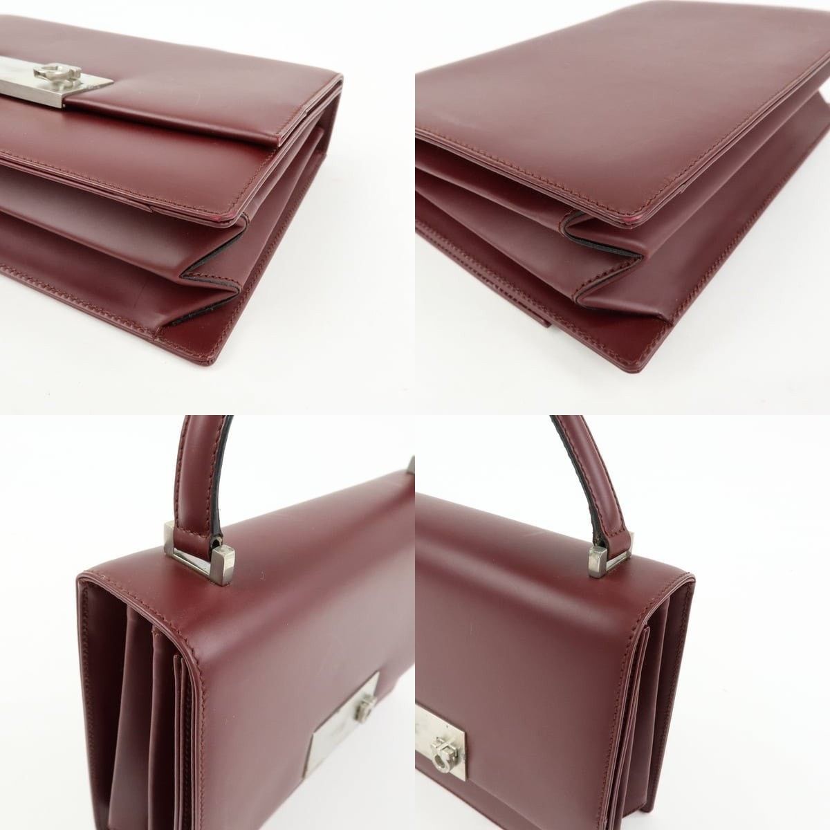 Salvatore Ferragamo Ferragamo Gancini Leather Top Handle Bag Burgundy Size ONE SIZE - 5 Thumbnail