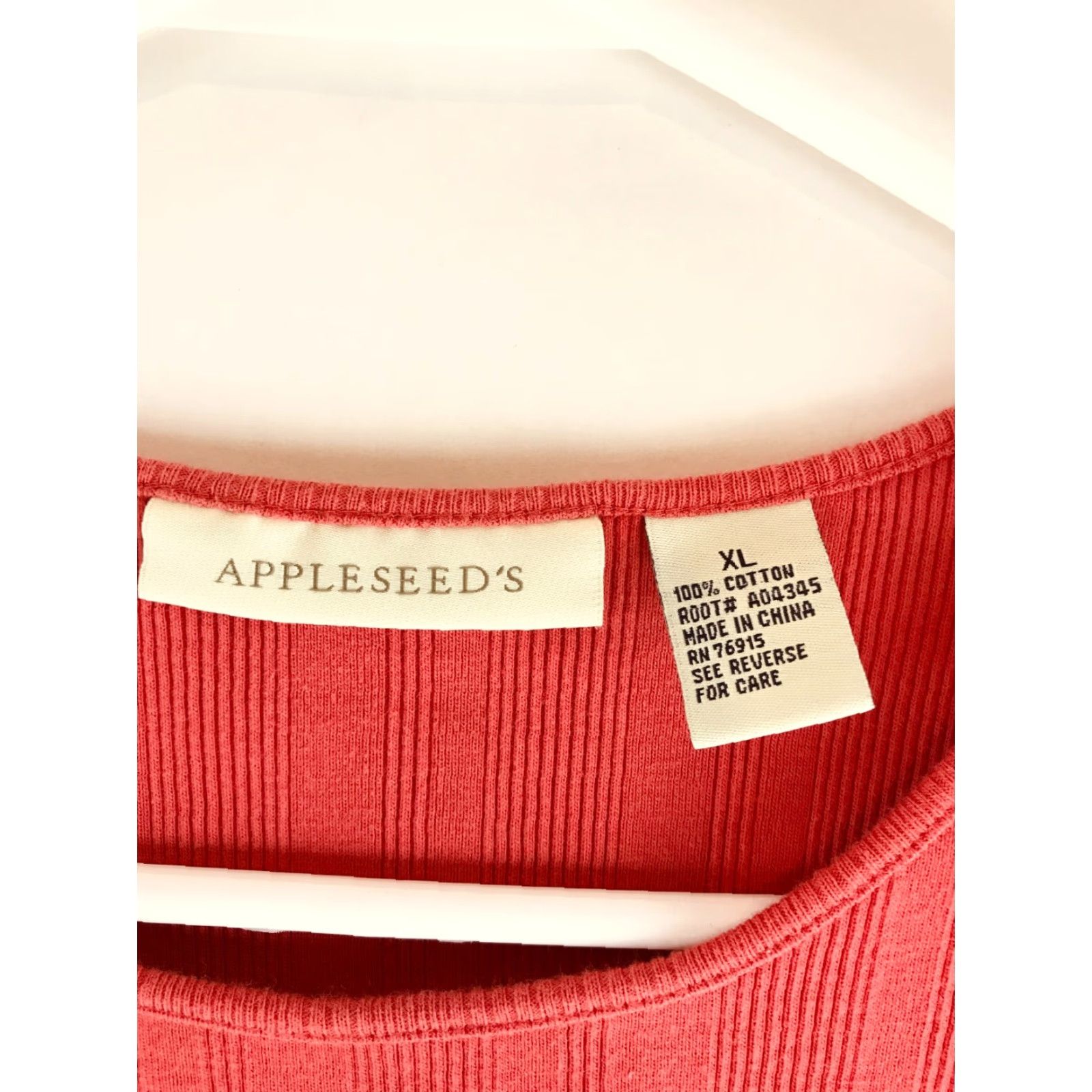Vintage Appleseed's Tank Top Women's XL Red Sleeveless Round Neck Ribbed Size XL / US 12-14 / IT 48-50 - 6 Thumbnail