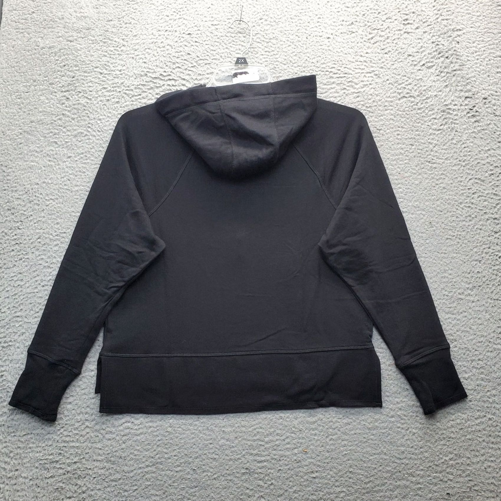 Calvin Klein Calvin Klein Performance Hoodie Womens XS Black Long Sleeve High Low Slit Logo Hoodie Size XS / US 0-2 / IT 36-38 - 2 Thumbnail