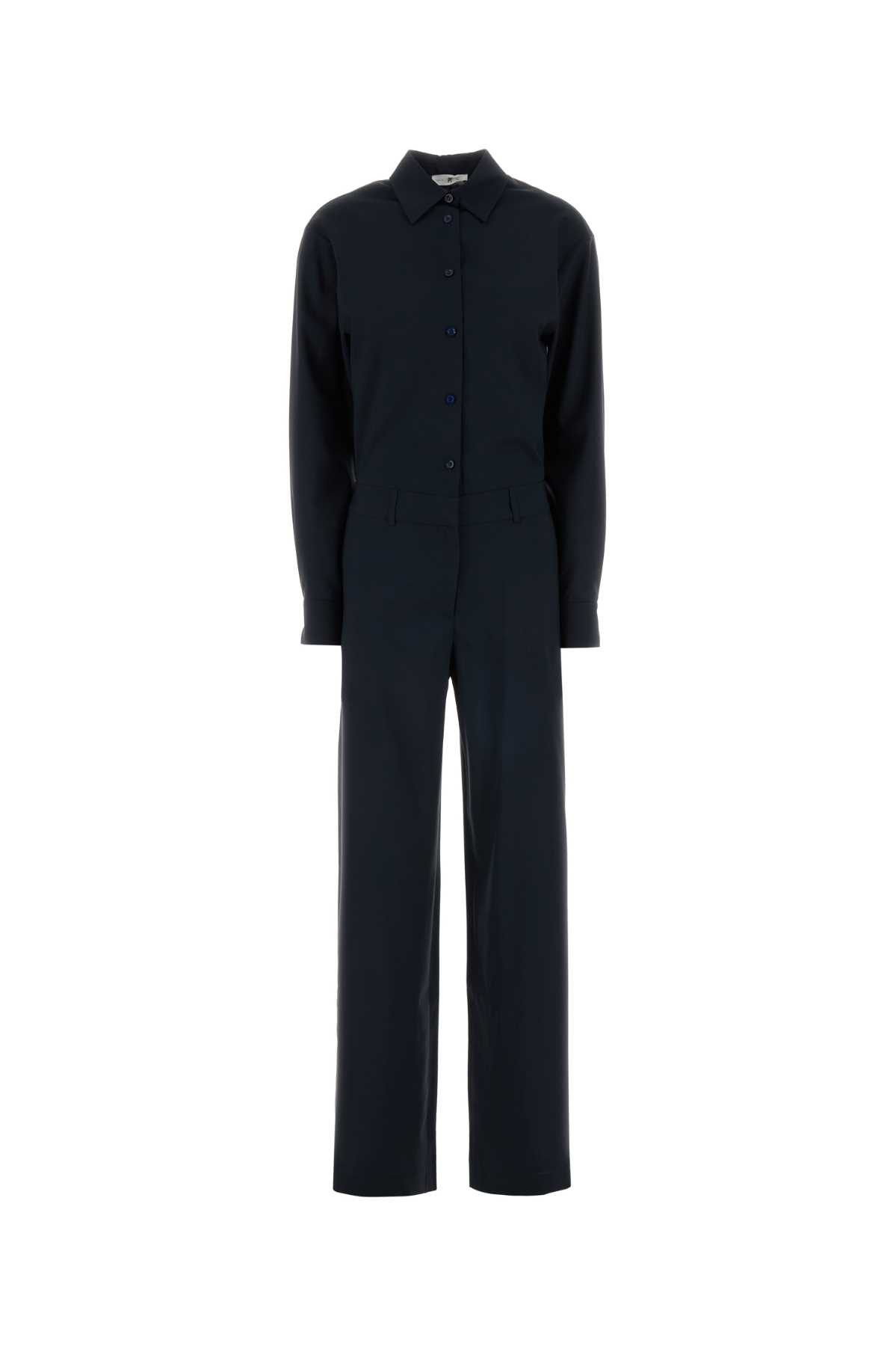 PT Torino Midnight Blue Wool Jumpsuit Size M / US 6-8 / IT 42-44 - 1 Thumbnail
