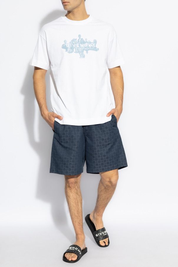 Givenchy o1mle0226 Monogram Shorts in Navy Blue Size US 36 / EU 52 - 2 Thumbnail