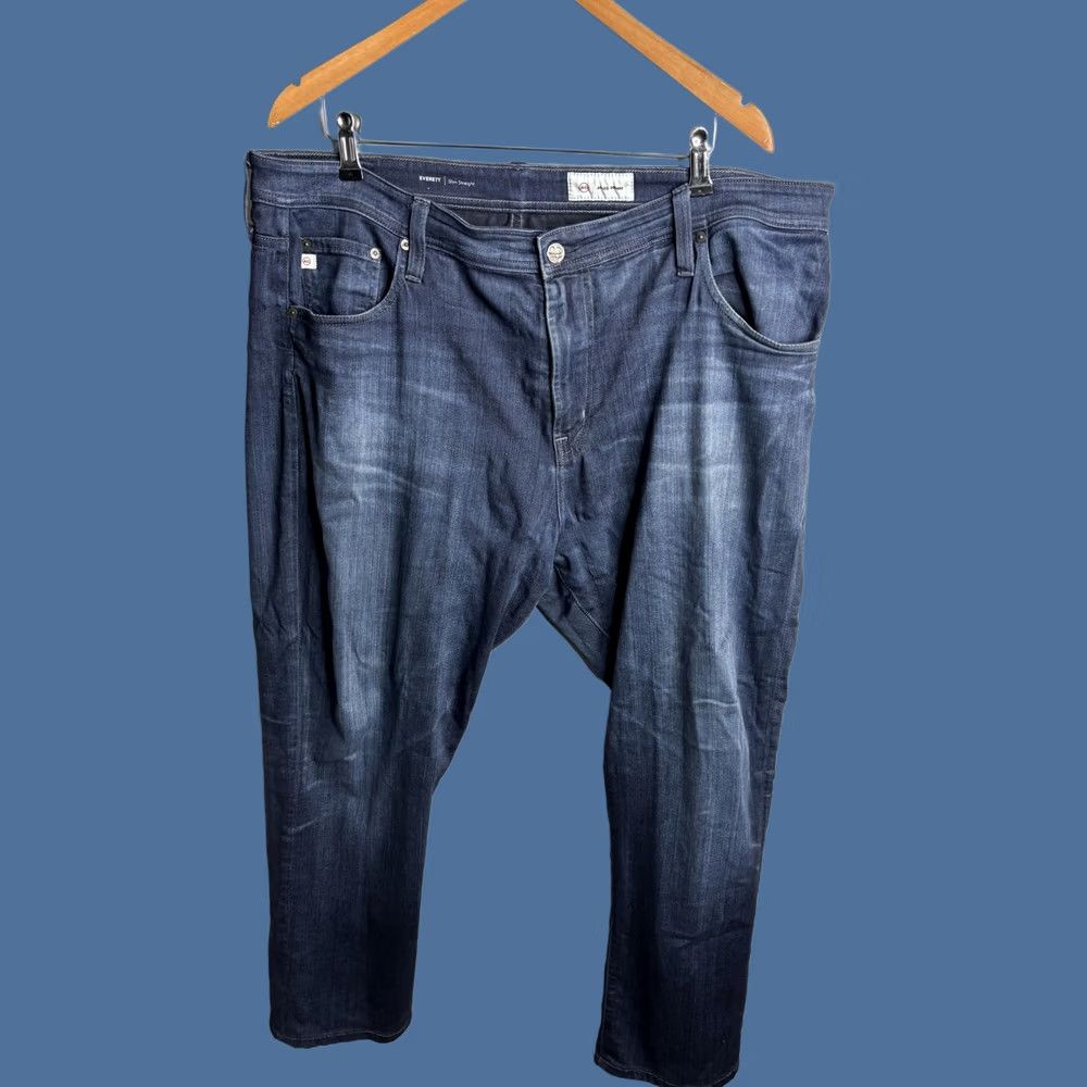 Denime AG Adriano Goldschmied Everett Jeans Mens 37x31 Blue Slim Straight Denim Size US 37 - 1 Thumbnail