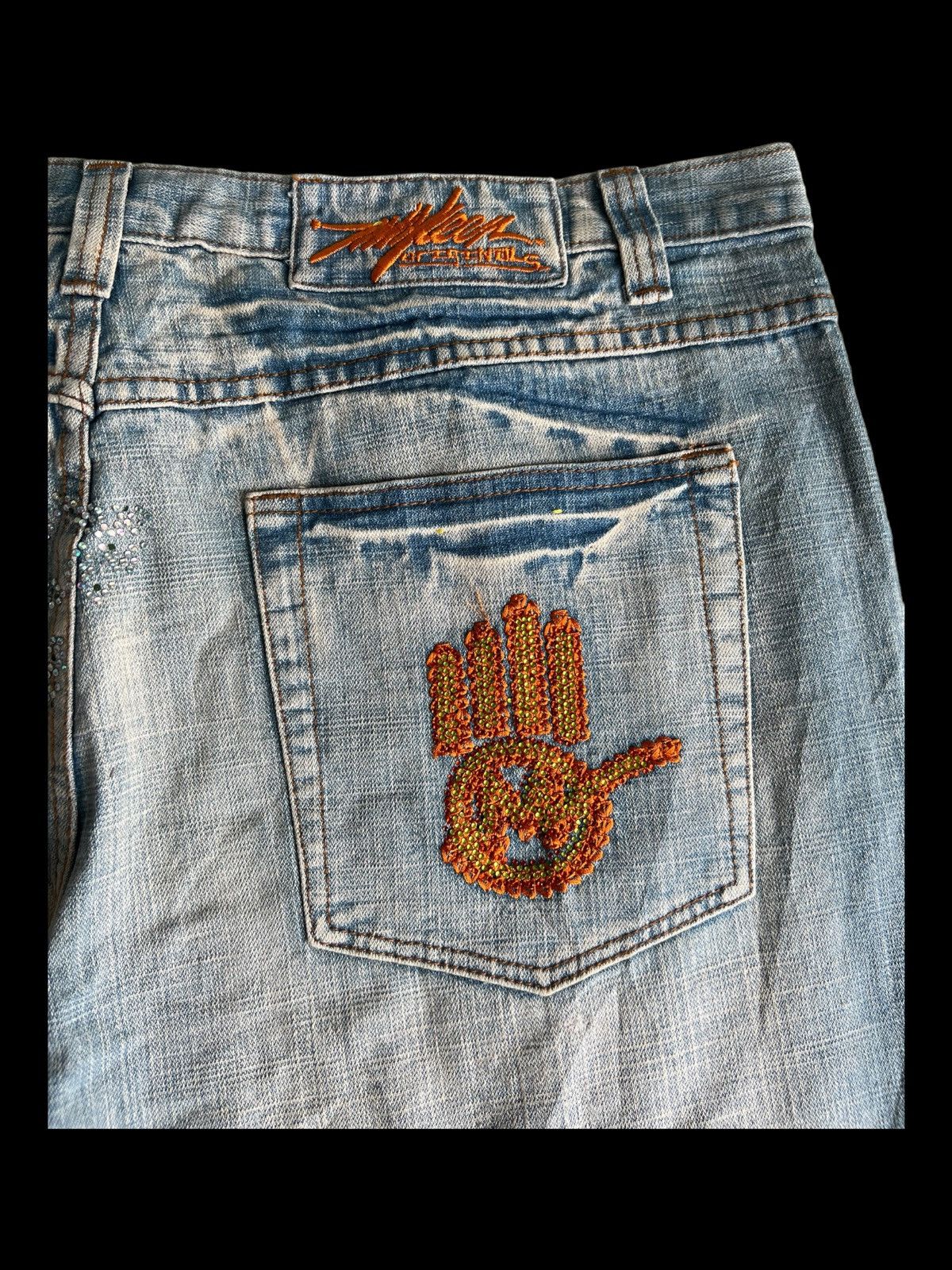 Ed Hardy Y2K Ed Hardy Style Skulls Swarovski Logo Pocket Baggy Jeans Size US 42 / EU 58 - 5 Thumbnail