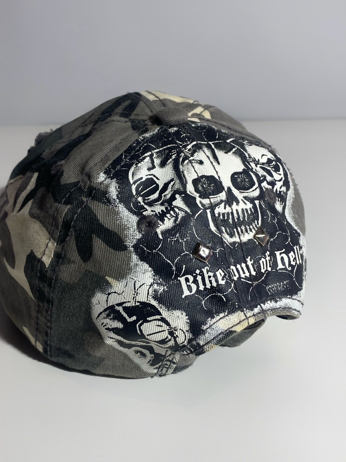 Hysteric Glamour Street Fighter Camo Skull Distressed Cap Harley Davidson Size ONE SIZE - 11 Thumbnail