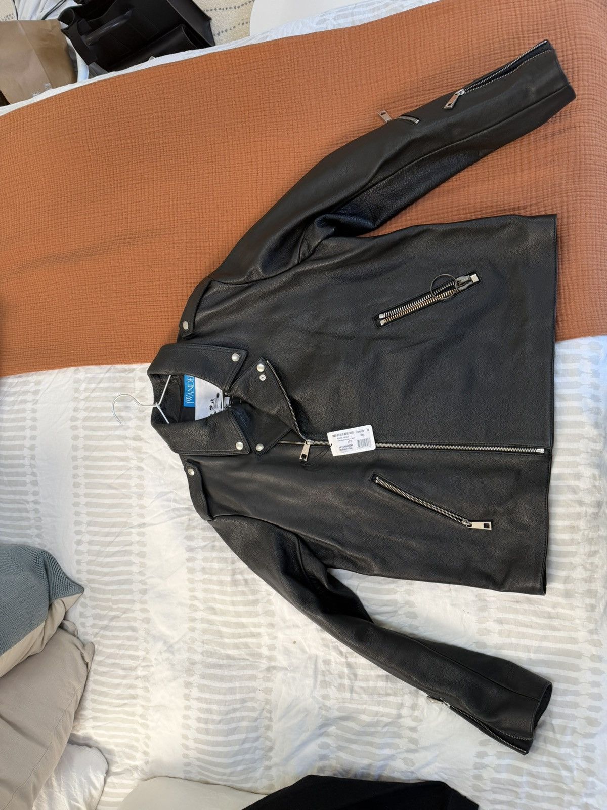 A.P.C. × JW Anderson A.P.C. x JW Anderson Morgan Leather Biker Jacket Black- NEW Size US XXL / EU 58 / 5 - 4 Thumbnail