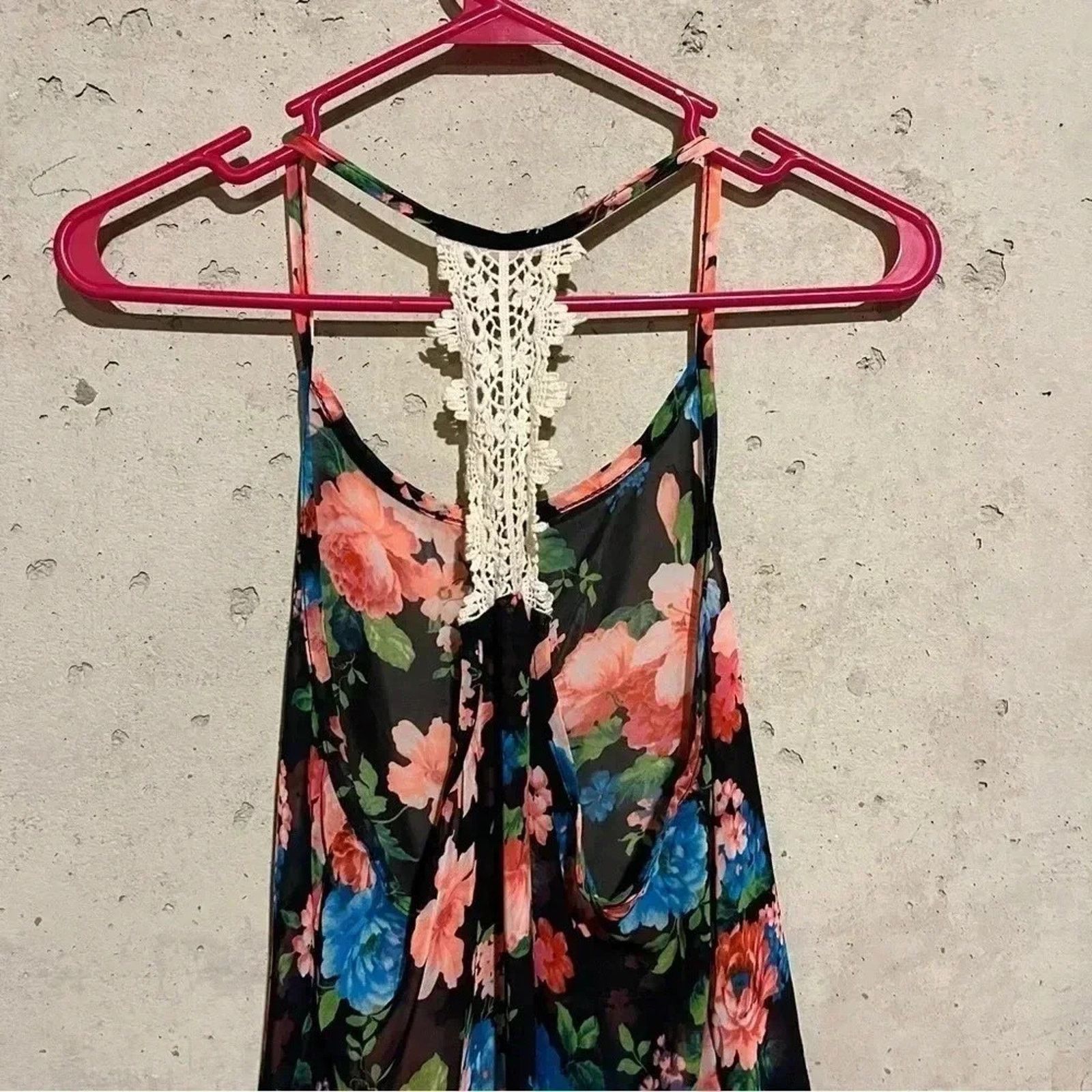 Other NOBLE U Floral Sheer Lace Racerback Tank Top Women’s Size M Size M / US 6-8 / IT 42-44 - 4 Thumbnail