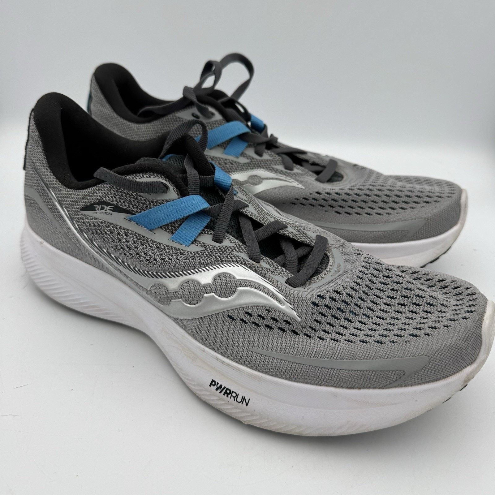 Saucony Ride 15 Shoes Mens 9 Alloy Topaz Road Running in Grey
