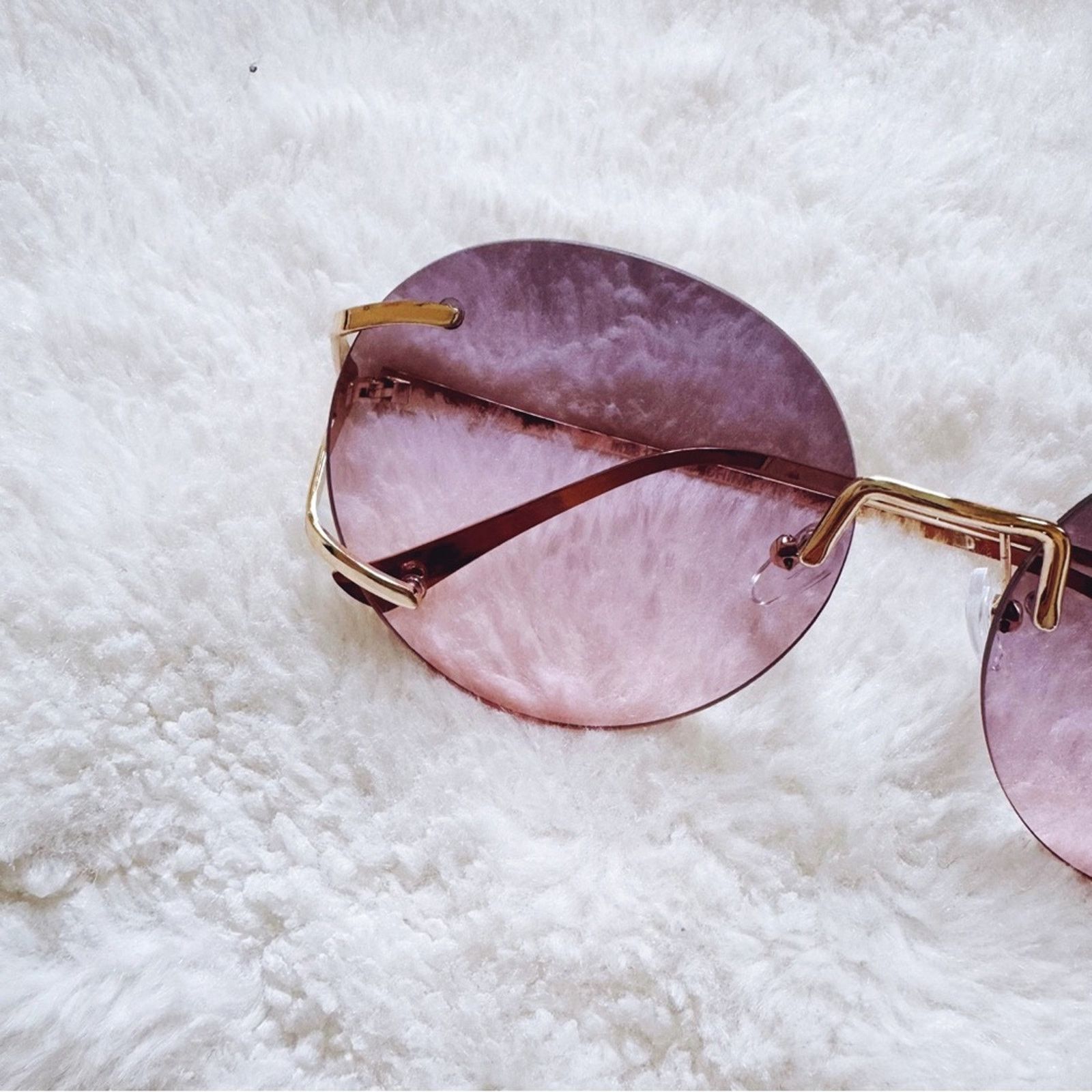 Other Ruth Clear Purple Round Metal Sunglasses Size ONE SIZE - 2 Thumbnail