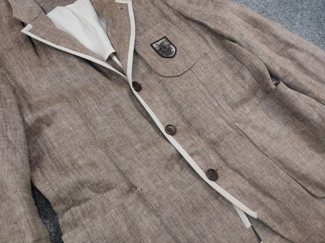 Other Luis Trenker Design textured hemp herringbone Blazer Jacket Size US L / EU 52-54 / 3 - 7 Thumbnail