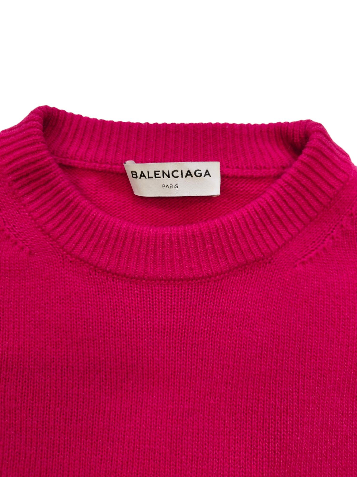 Balenciaga Balenciaga Wine Red Logo Wool And Cashmere Pullover Size XS / US 0-2 / IT 36-38 - 7 Thumbnail