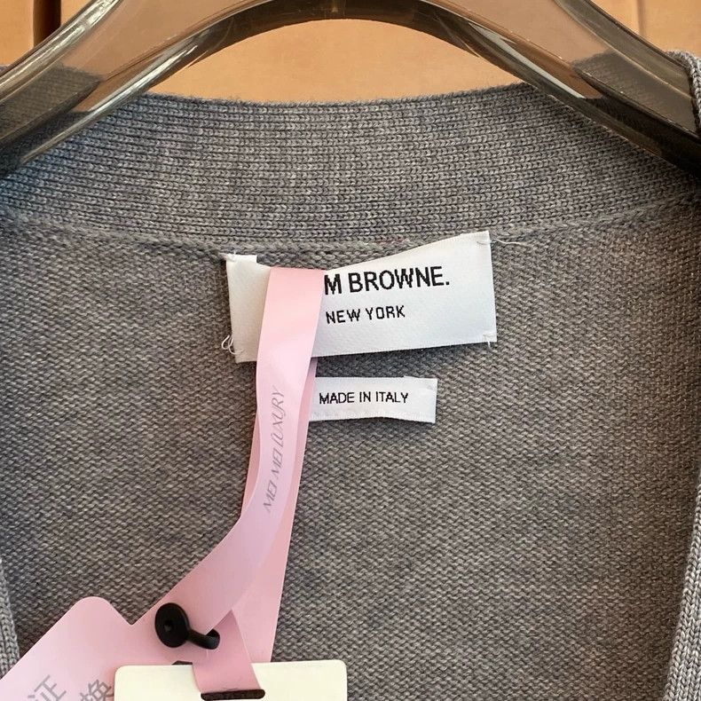 Thom Browne Thom browne Size 00 Gray four-striped wool knitted cardiga Size XXS / US 00 / IT 34 - 4 Thumbnail