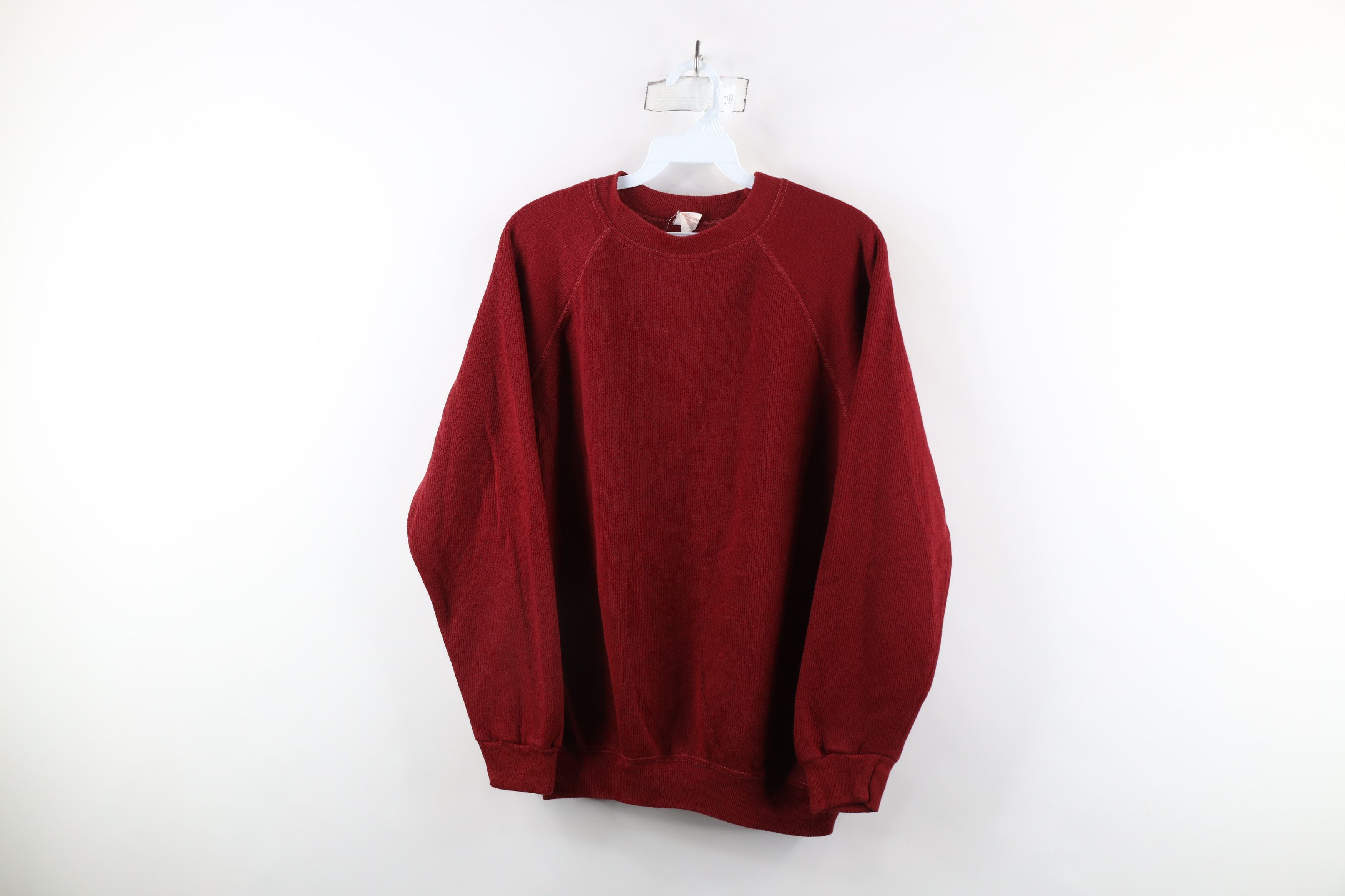 Vintage Vintage 60s 70s Streetwear Blank Ribbed Knit Sweatshirt USA Size XL / US 12-14 / IT 48-50 - 1 Thumbnail
