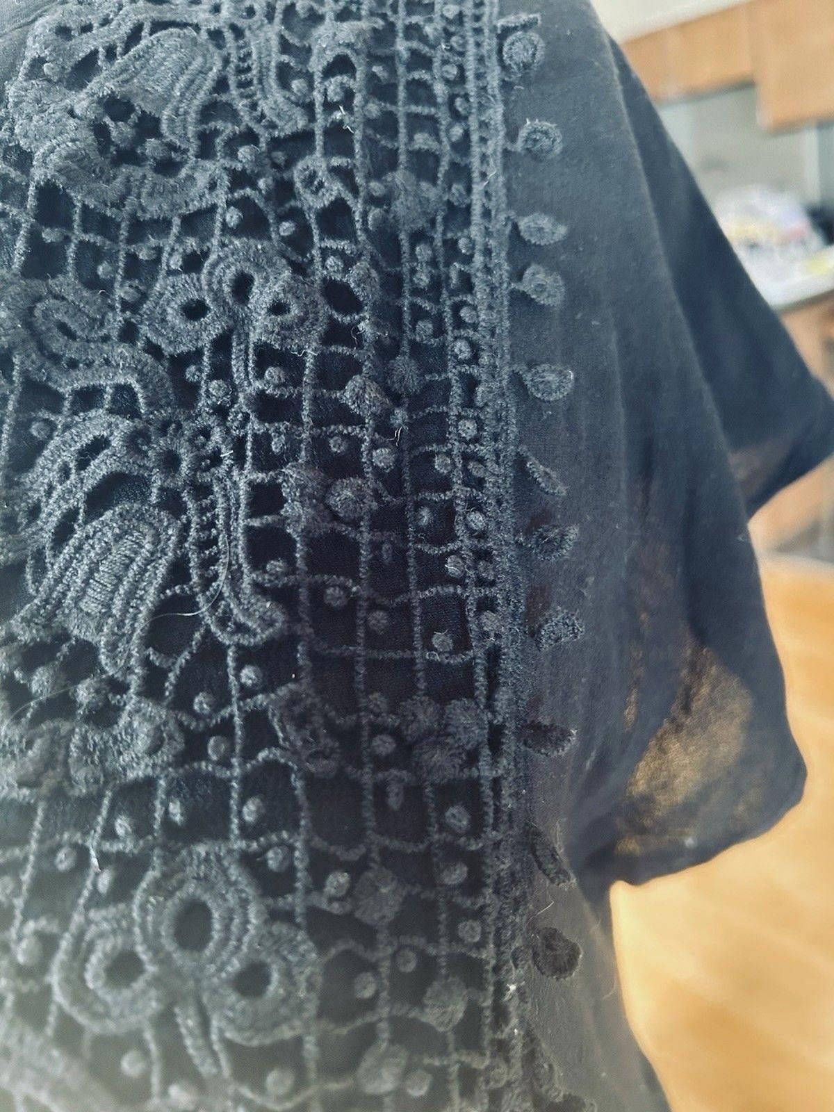 Other Knox Rose Black Lace Embroidered Cotton Babydoll Dress Boho Size S / US 4 / IT 40 - 4 Thumbnail