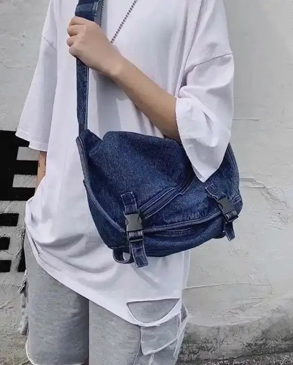 Japanese Brand Fashion denim messenger bag shoulder bag Size ONE SIZE - 3 Thumbnail