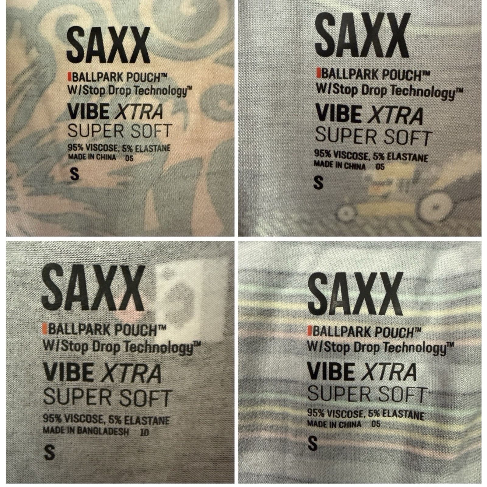 Other SAXX Vibe Xtra Boxer Brief Lot Of 4 Small Print Ballpark Size 30 - 2 Thumbnail