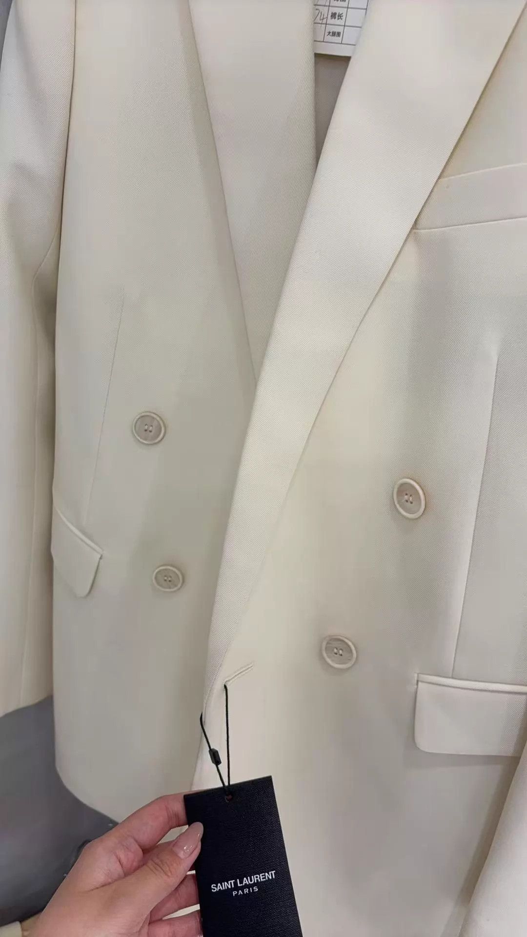 Yves Saint Laurent YSL White Double-Breasted Wool Blazer Size 36 NWT Size XS / US 0-2 / IT 36-38 - 5 Thumbnail