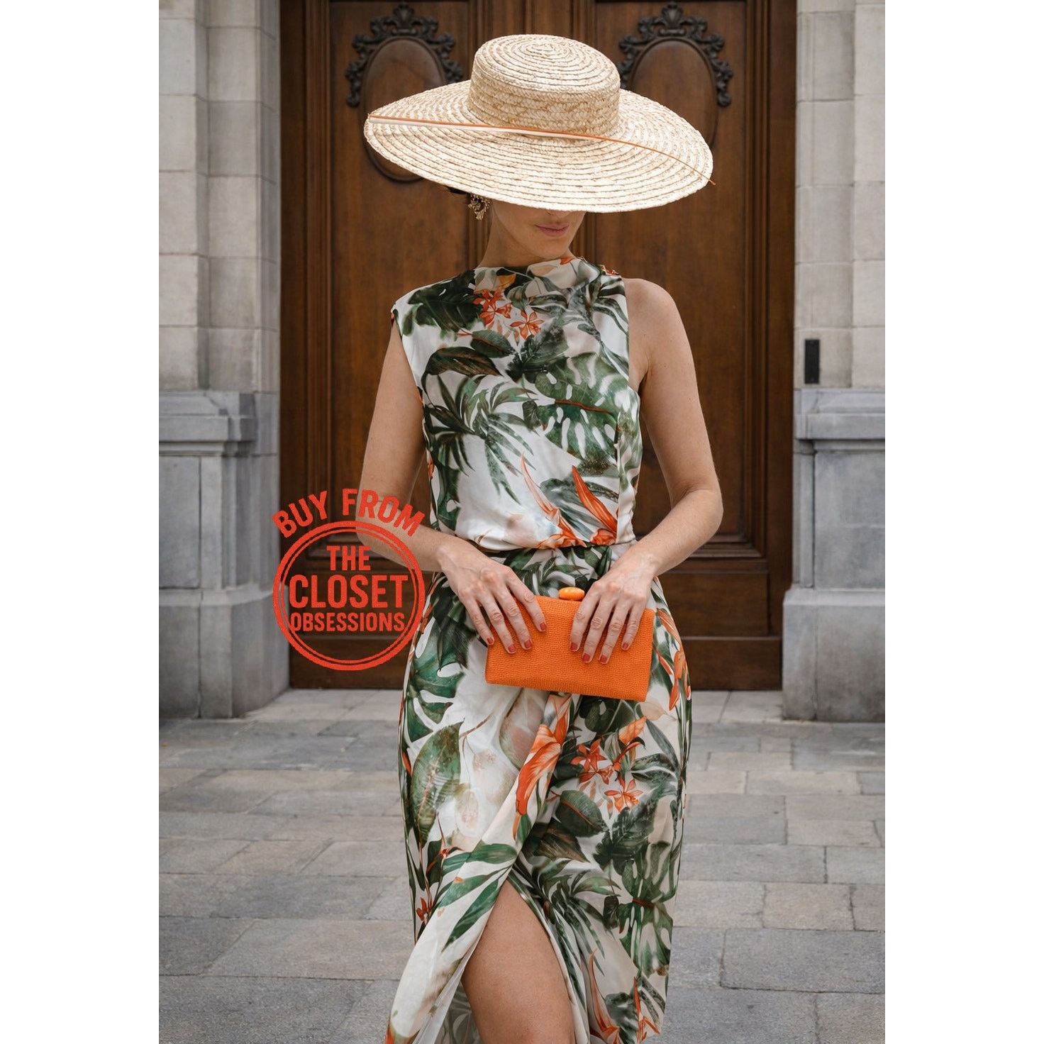 ZARA Printed Midi Dress NWT Green Cream Tropical